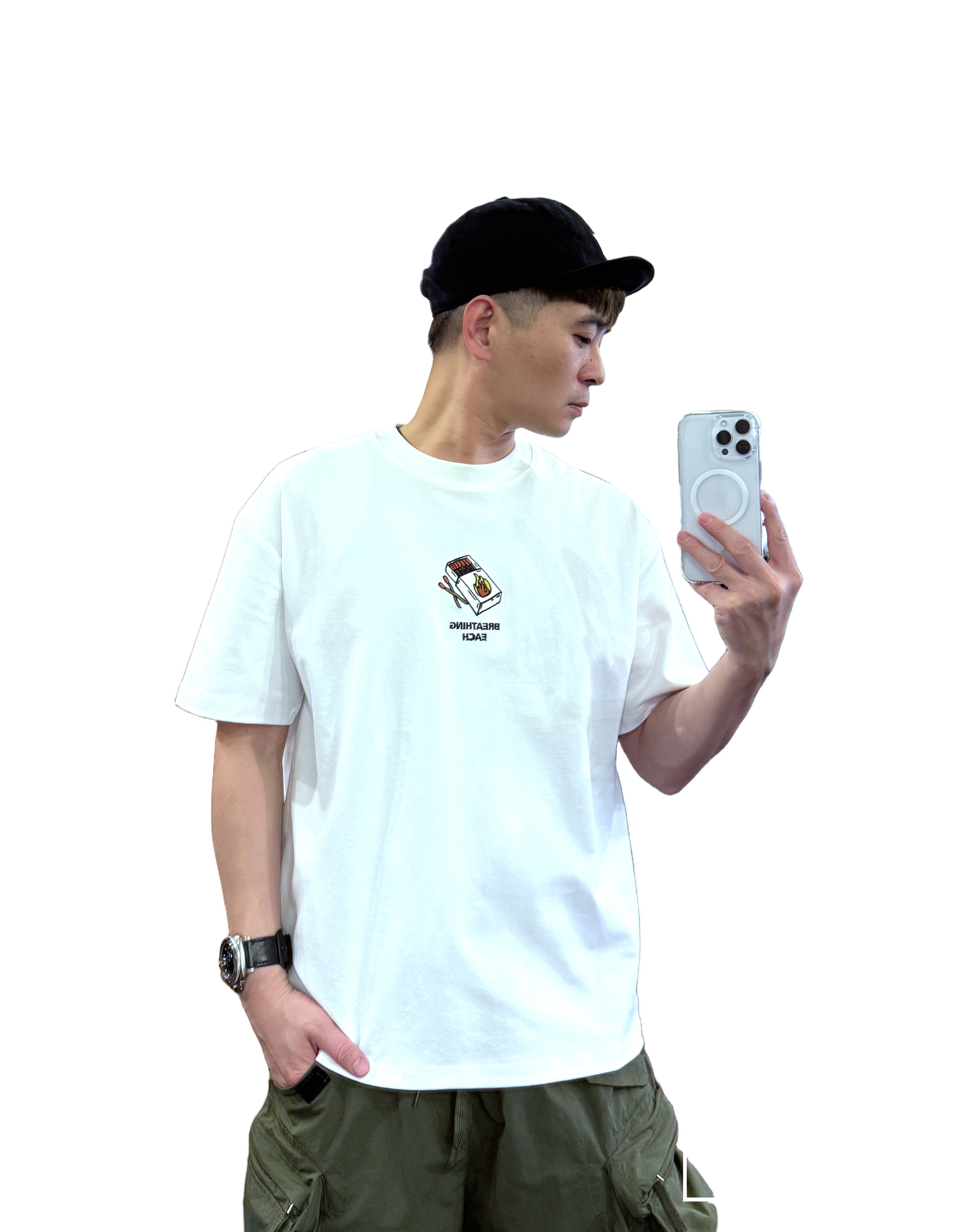 重磅each火柴盒短袖T恤－白｜NEWOLDFASHION 老爺有喜 (NOF2503N5018)
