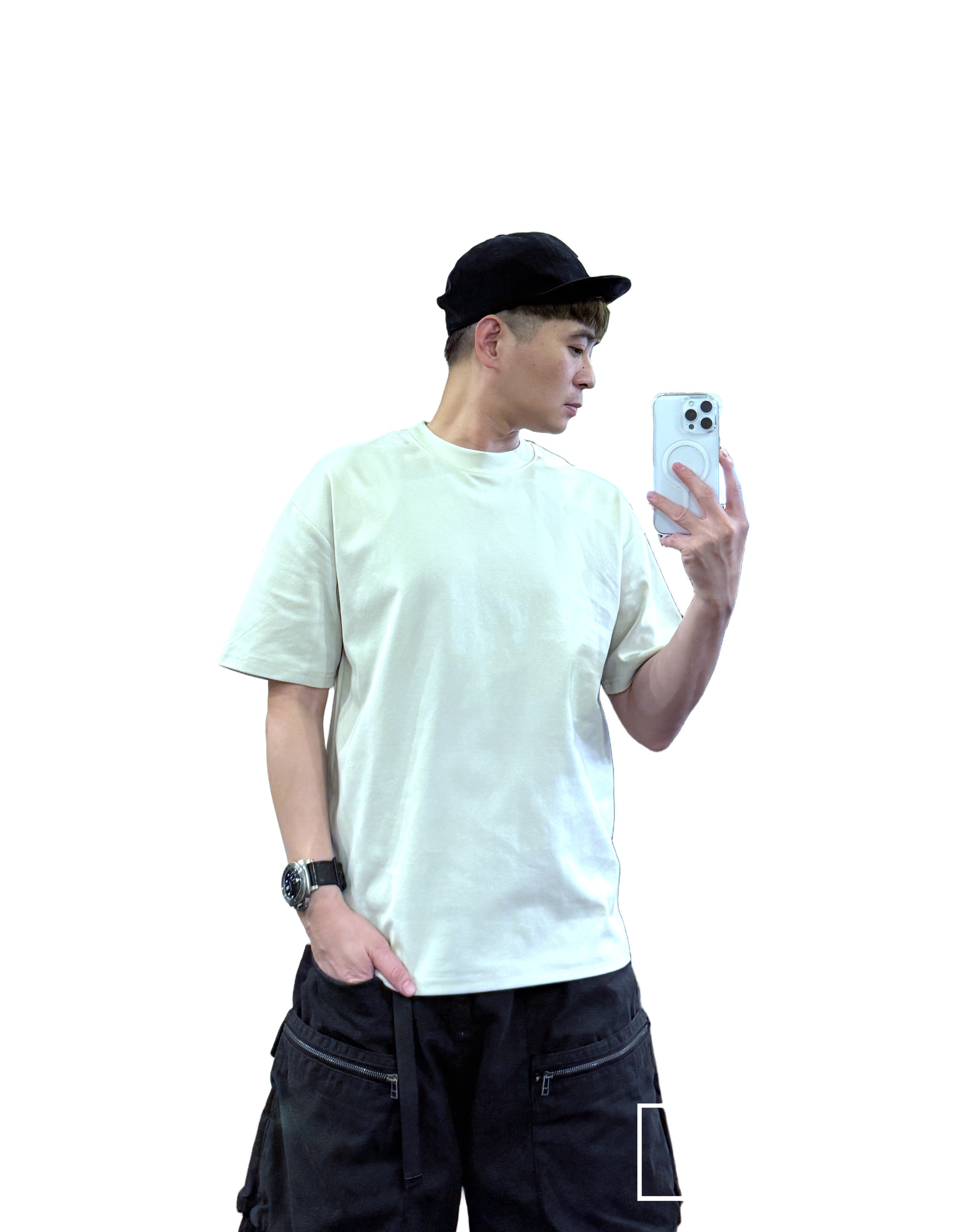 重磅簡約純色素面短袖T恤－灰卡其｜NEWOLDFASHION 老爺有喜 (NOF2503N5037)