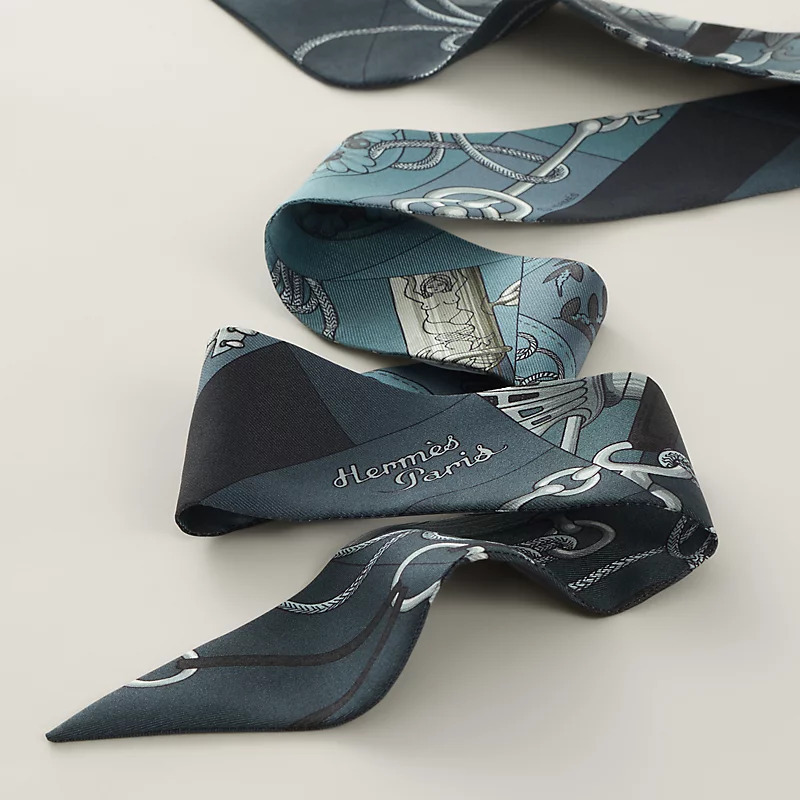 HERMES Cliquetis Twilly Marine / Bleu Grisé / Gris