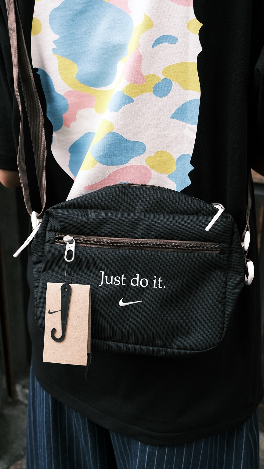 NIKE HERITAGE 2.0 黑棕 刺繡LOGO 小包 隨身包 側背包 斜背包 IQ3292-010