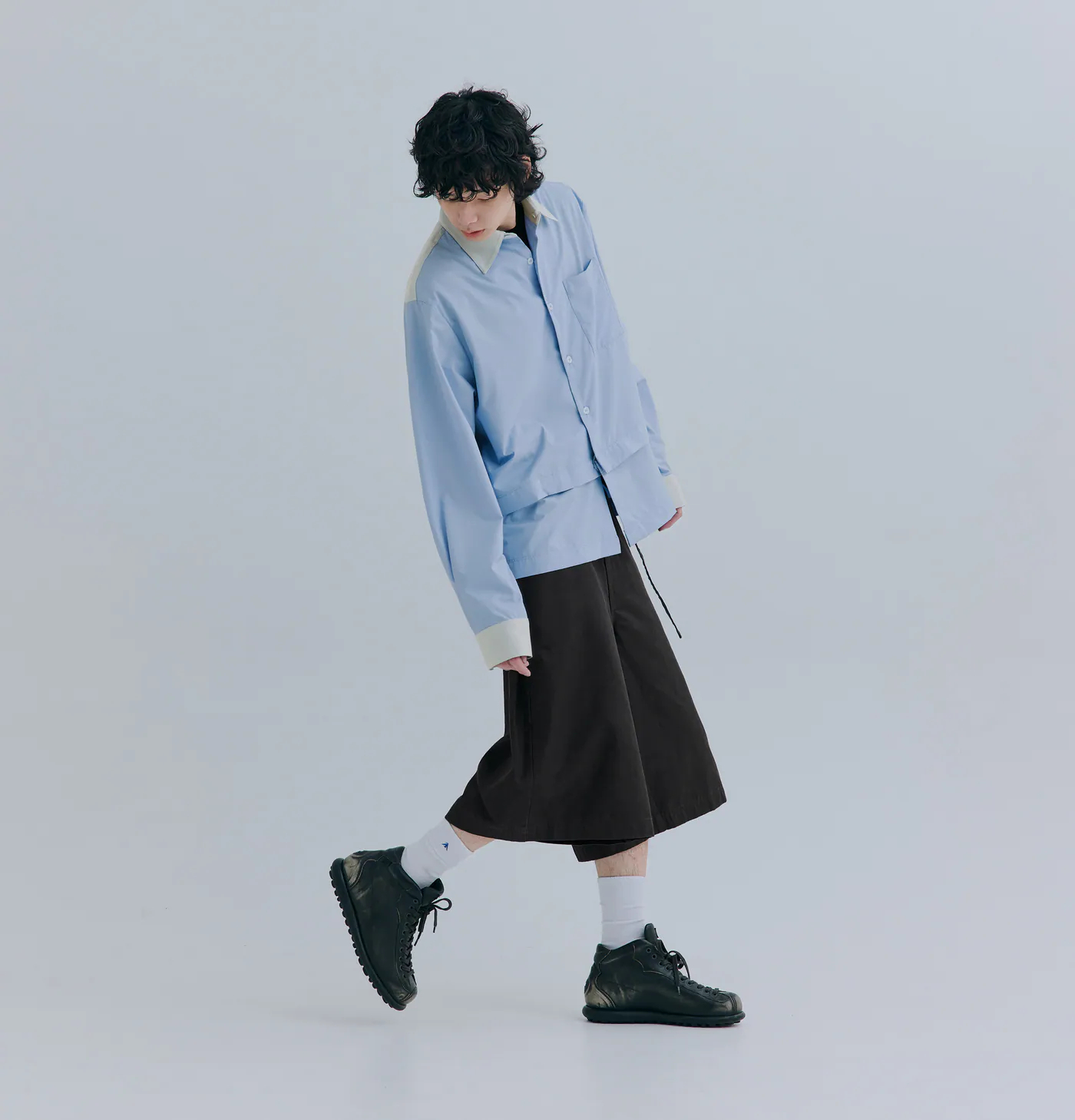 MELSIGN｜Cropped Drapey Baggy Pants (Black)