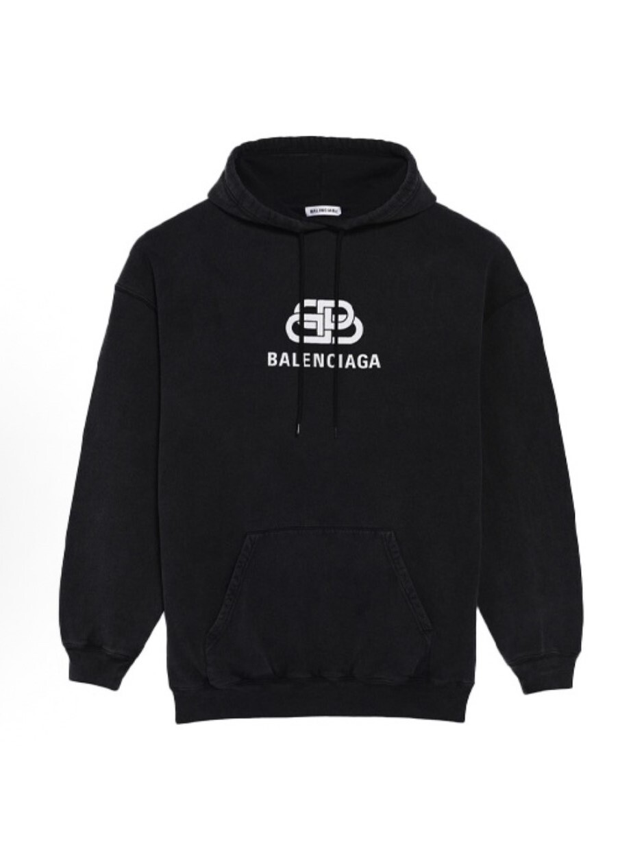 Balenciaga 絕版款 黑白鎖扣Logo 帽T