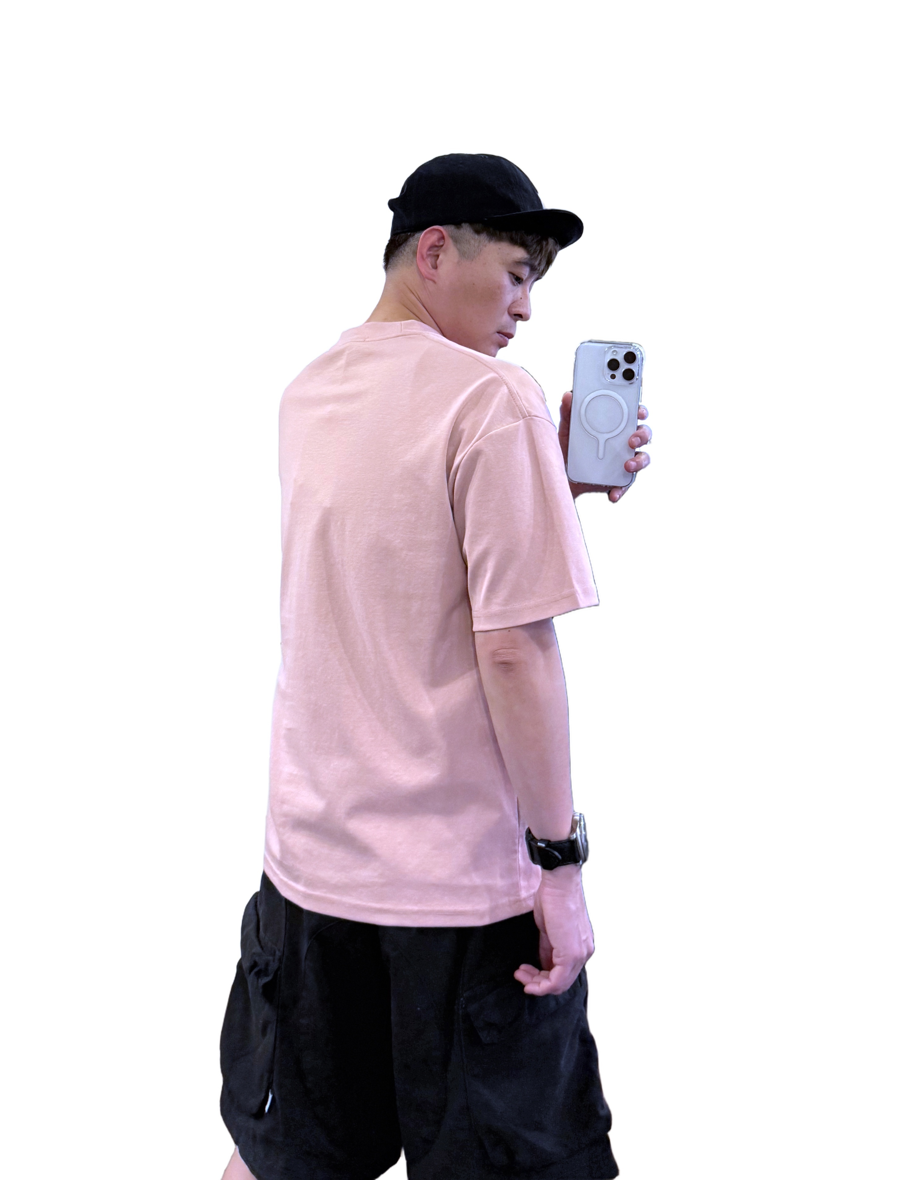 重磅簡約純色素面短袖T恤－粉｜NEWOLDFASHION 老爺有喜 (NOF2503N5037)
