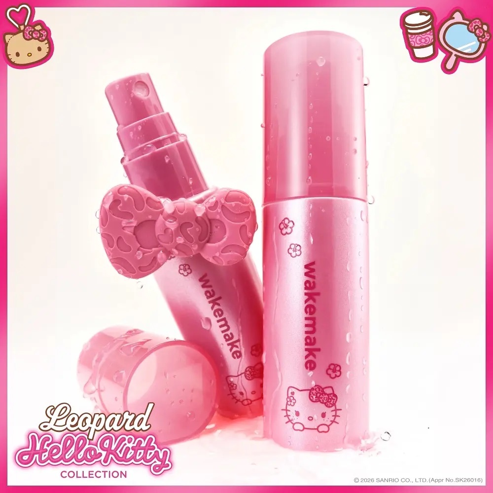 wakemake x Sanrio - Stay Lock Makeup Fixer 50ml #Leopard Hello Kitty Collection
