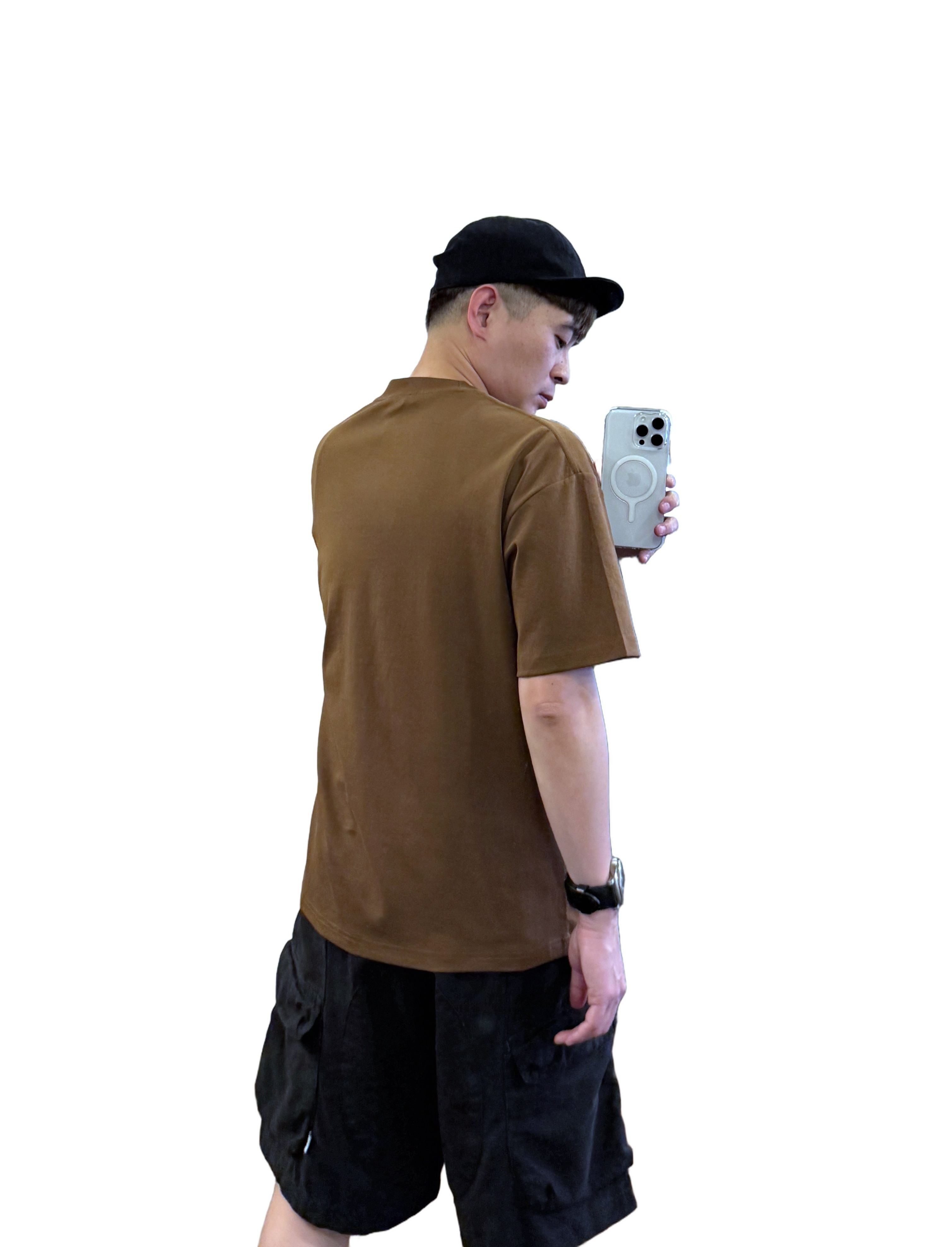 重磅簡約純色素面短袖T恤－咖｜NEWOLDFASHION 老爺有喜 (NOF2503N5037)