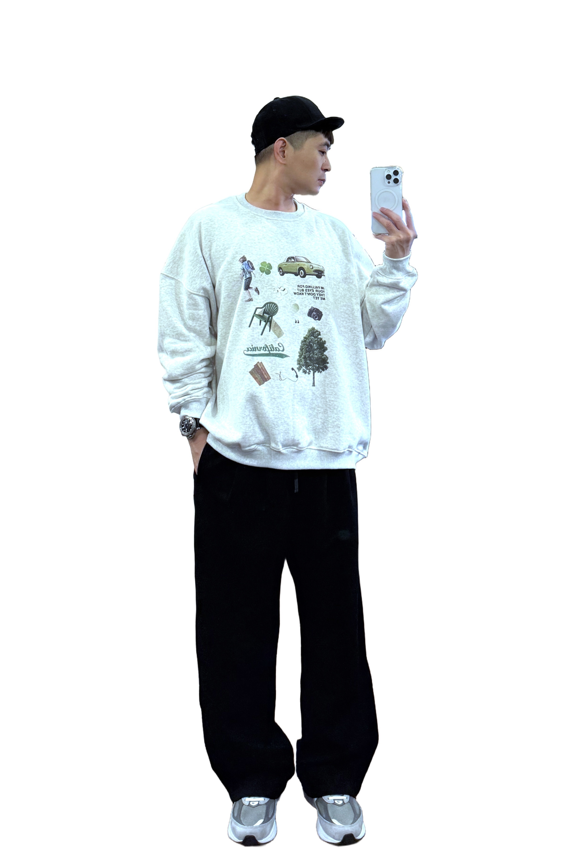 『新品上市』重磅綠意植能刷毛大學T(NOF2510905)-淺灰