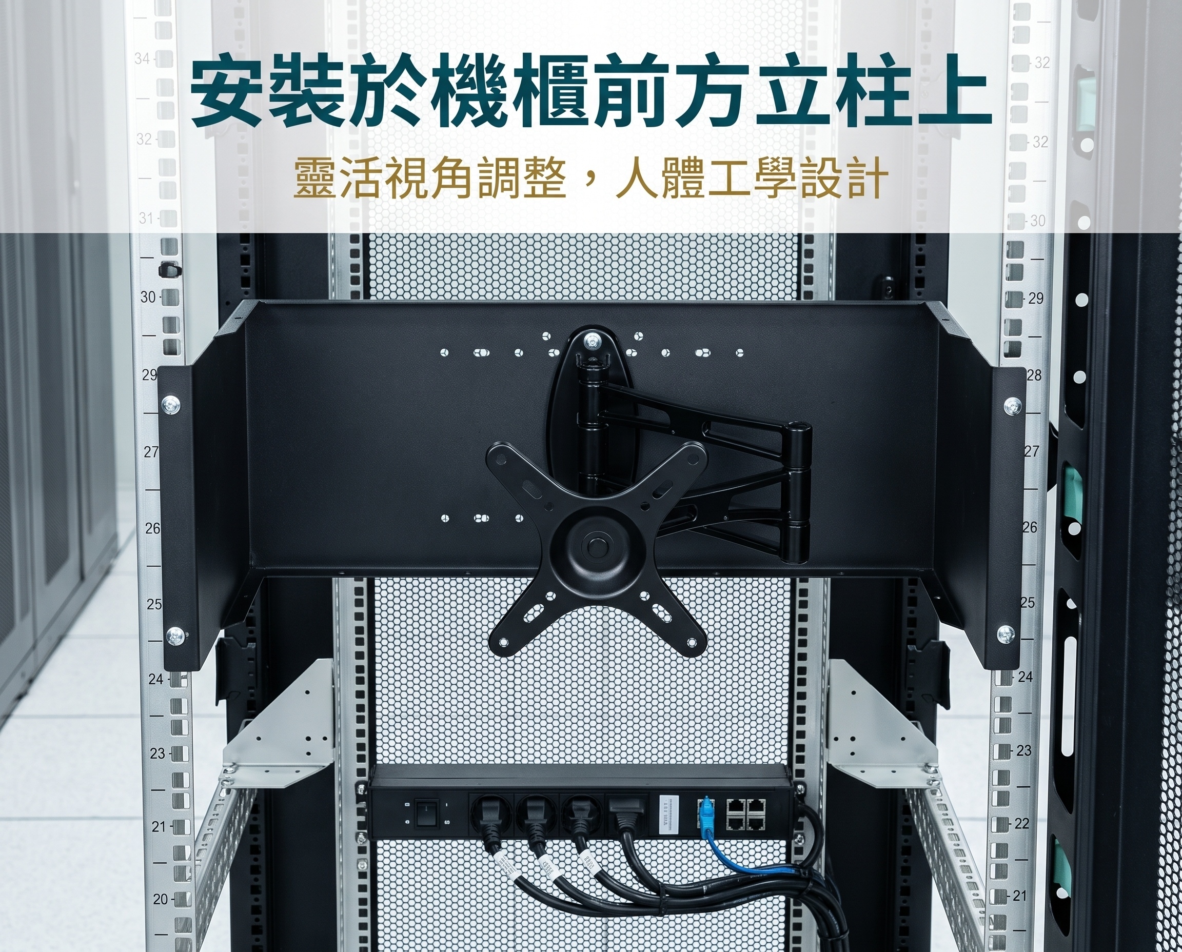 LCD 螢幕專用面板 360度 可旋轉 顯示器 壁掛架 支架 萬象 機櫃 4U 機櫃螢幕架 19吋機櫃 U型架 LED