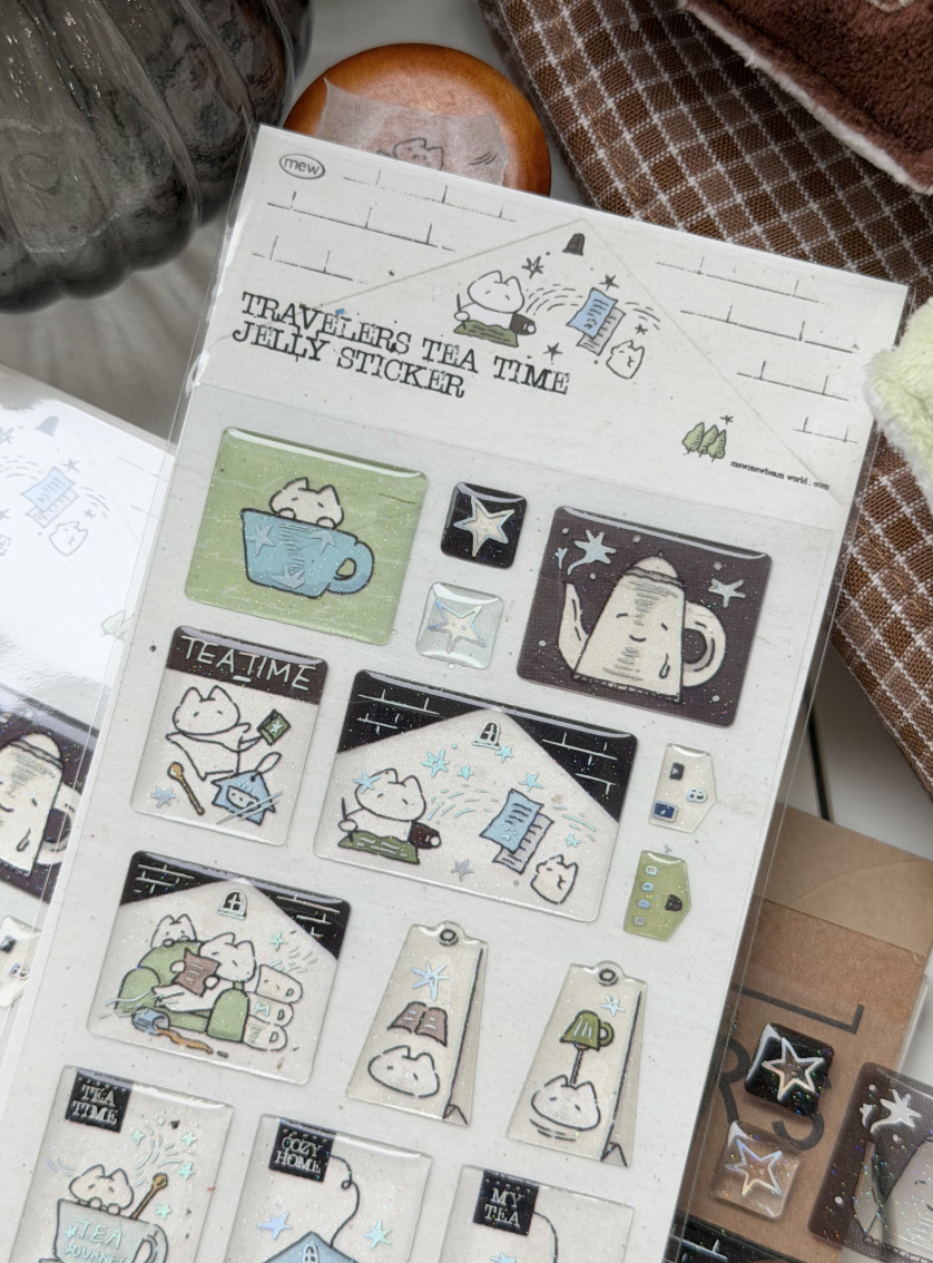 Mewmewbeam | Vintage Jelly sticker - 여행자의 티타임