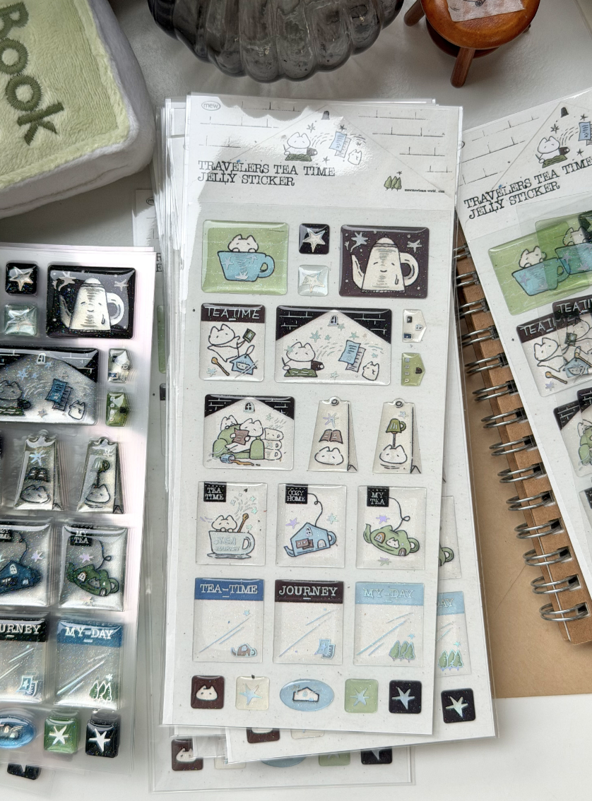Mewmewbeam | Vintage Jelly sticker - 여행자의 티타임