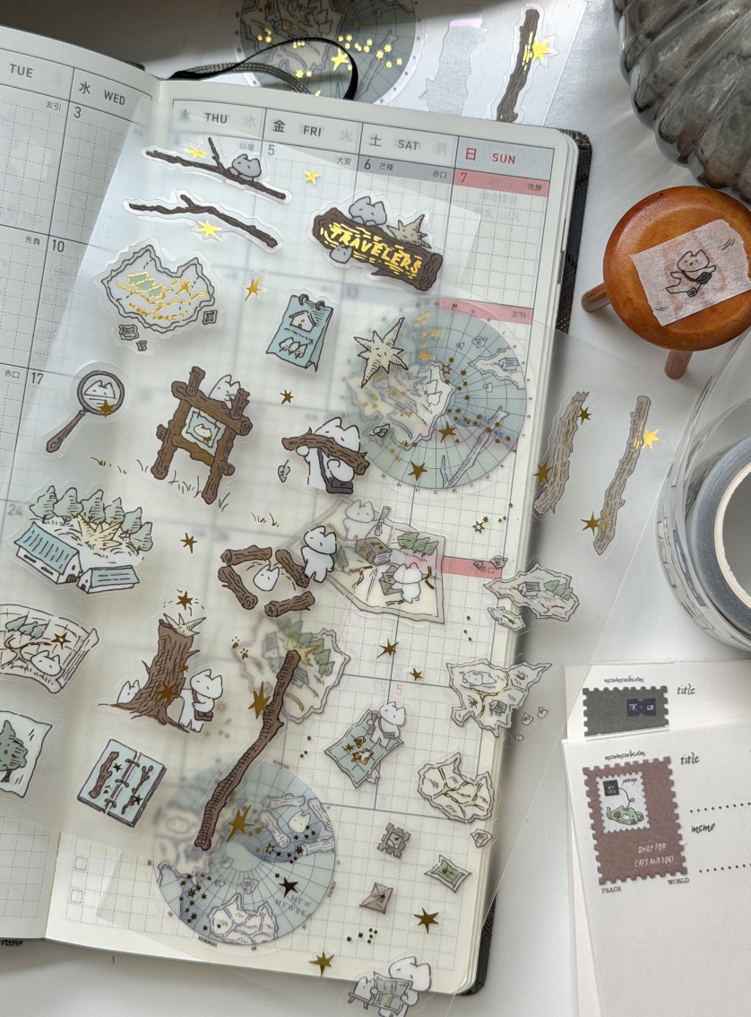 Mewmewbeam | Vintage Gold sticker (2종)