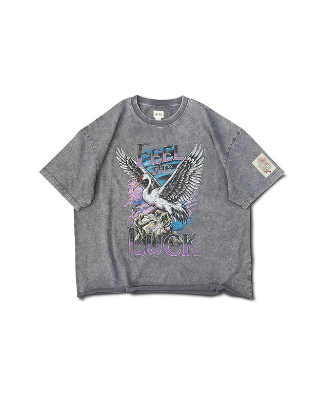 Club Stubborn x OldSoilism  The Lucky Crane Tee - Washed Grey coming soon
