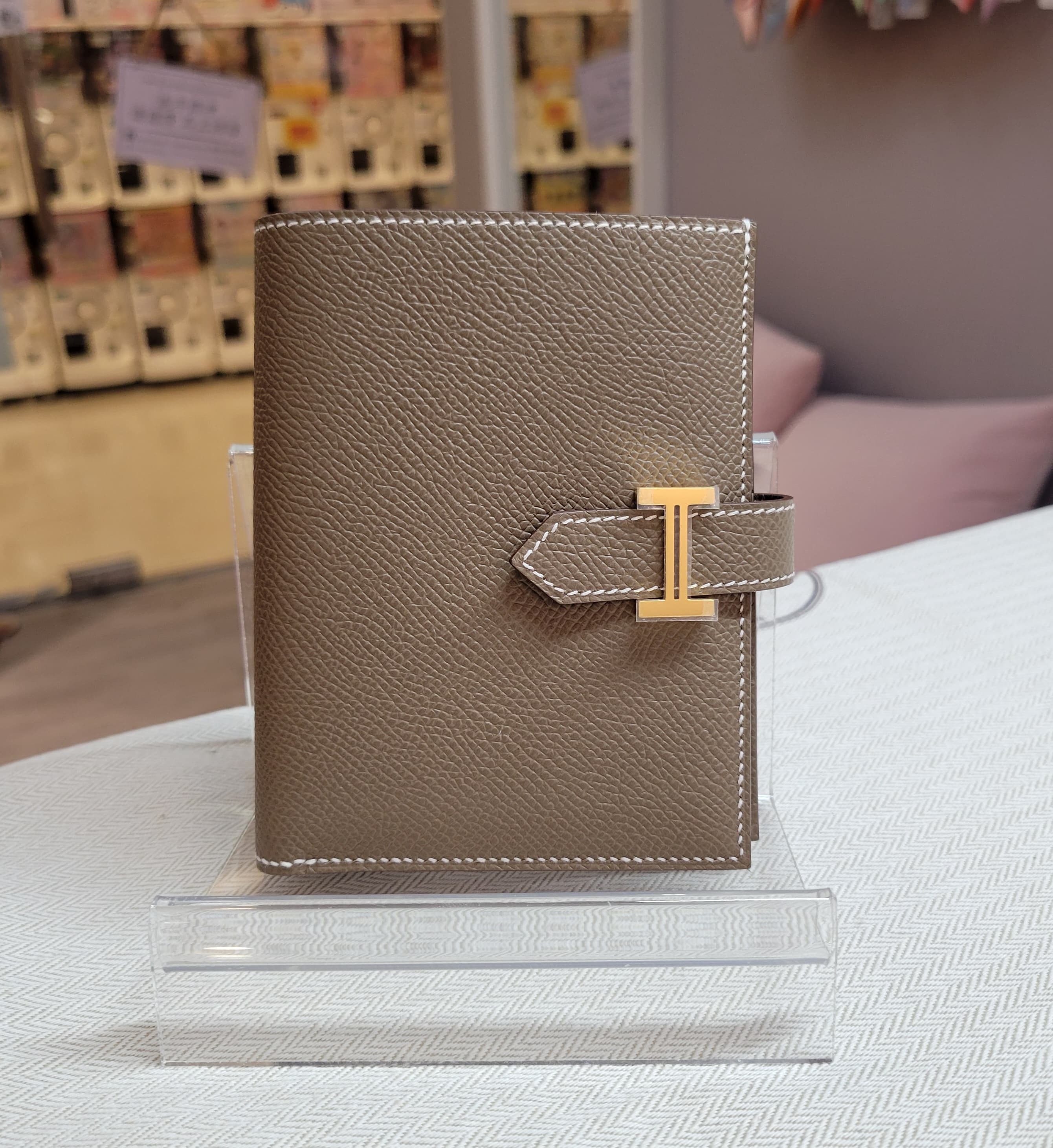 HERMES Bearn compact wallet Etoupe CC EPSOM