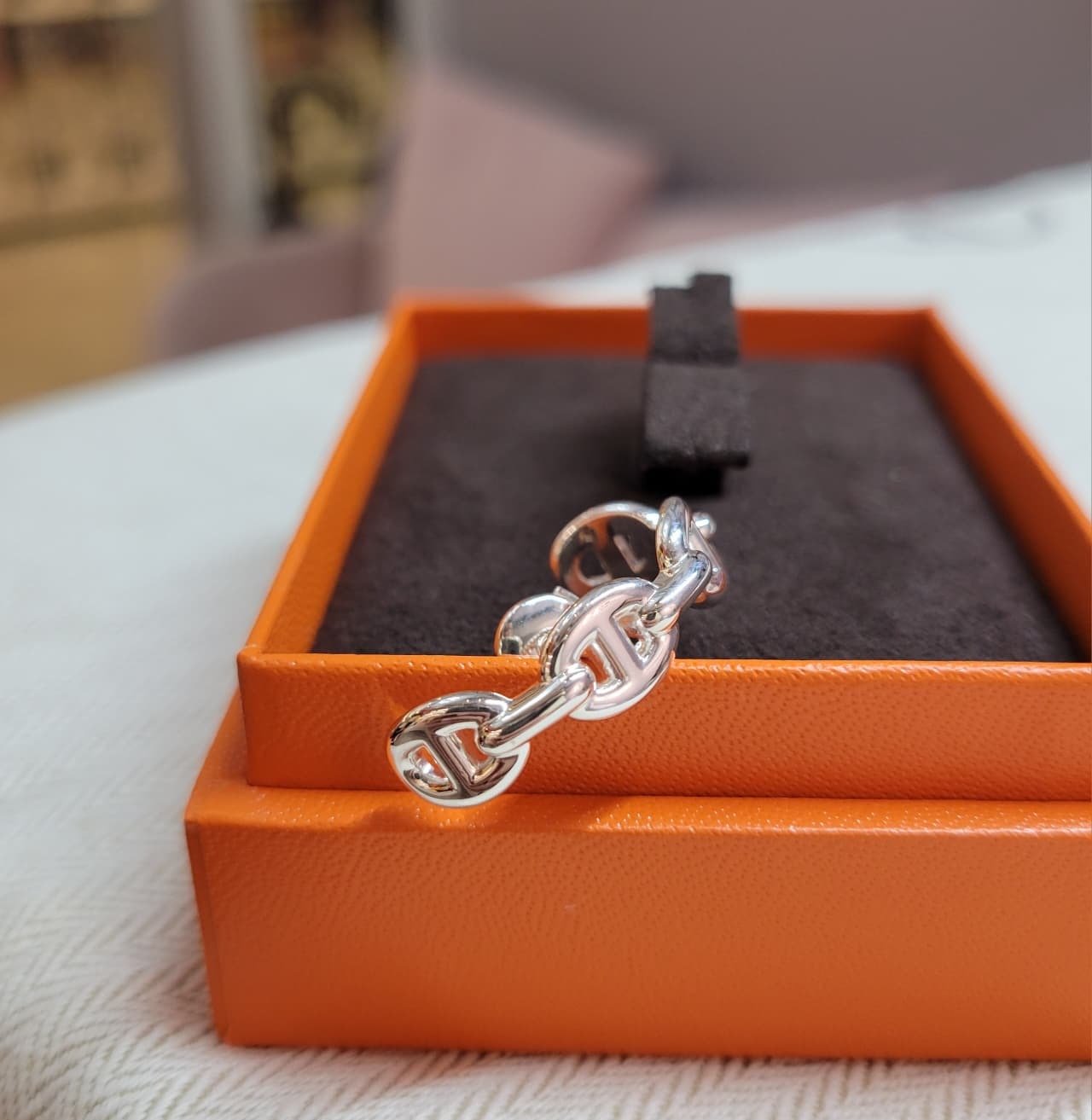 HERMES 925 Chaine d'ancre Enchainee ear climber EARRING 純銀單耳爬耳式耳環