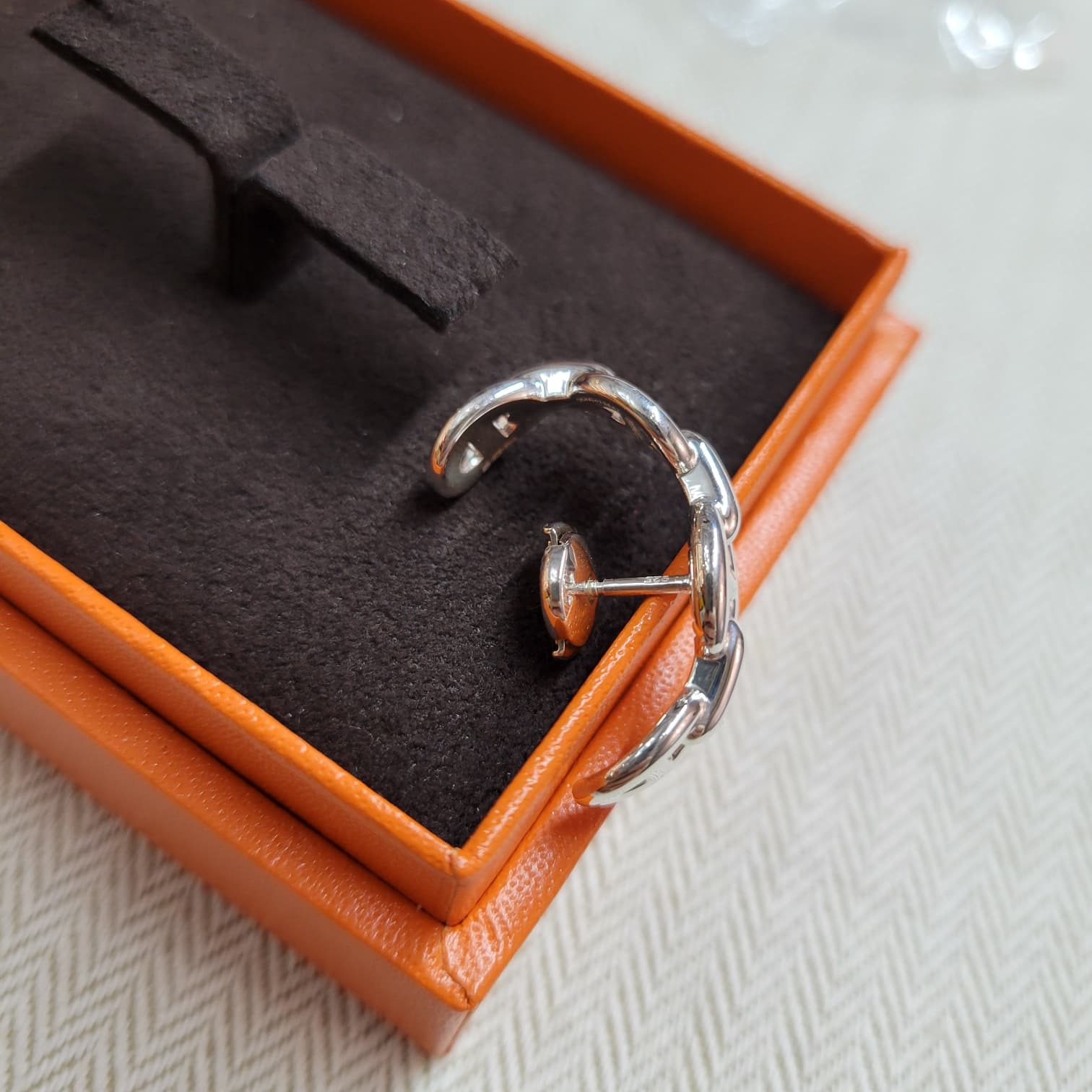 HERMES 925 Chaine d'ancre Enchainee ear climber EARRING 純銀單耳爬耳式耳環