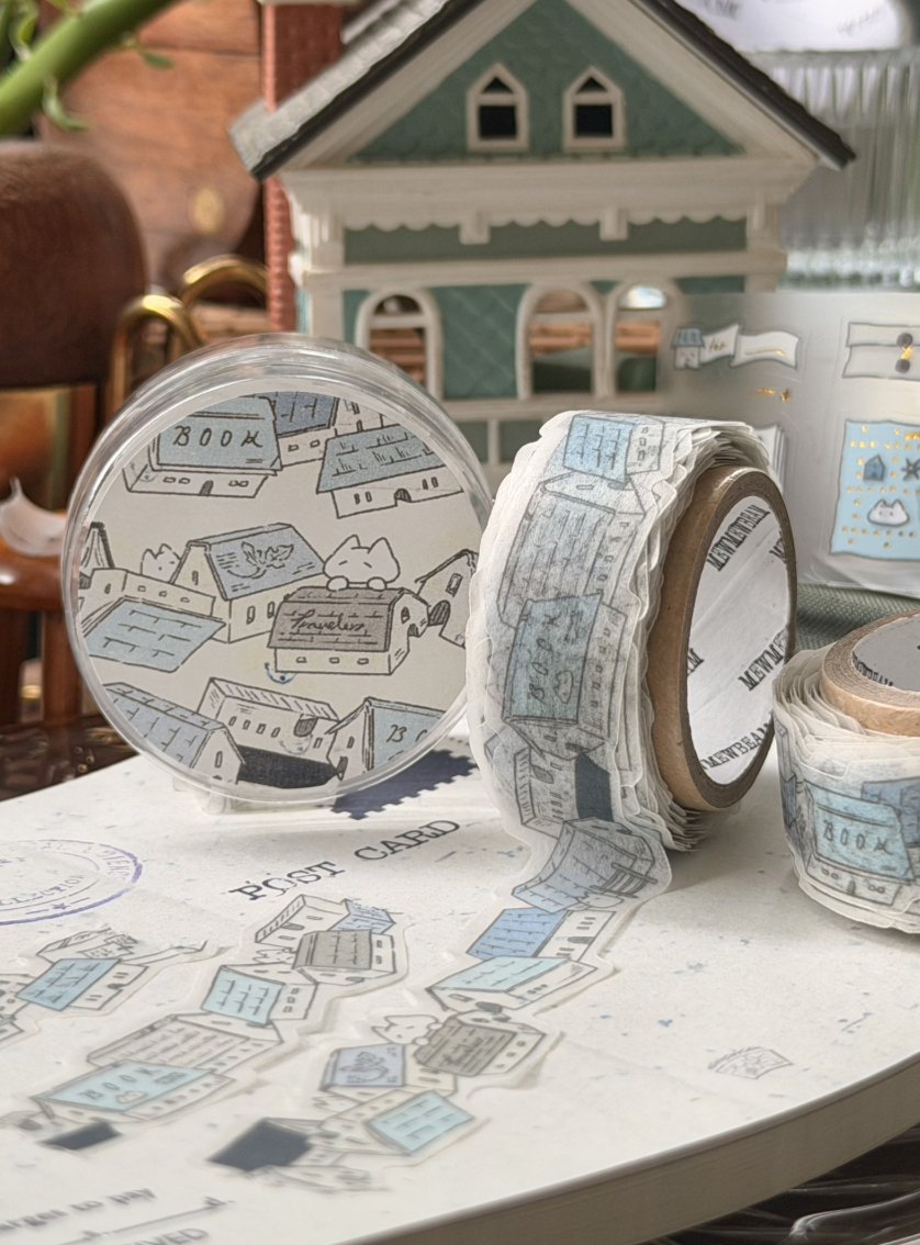 Mewmewbeam |Die-cut masking tape - Journey to the Blue roof