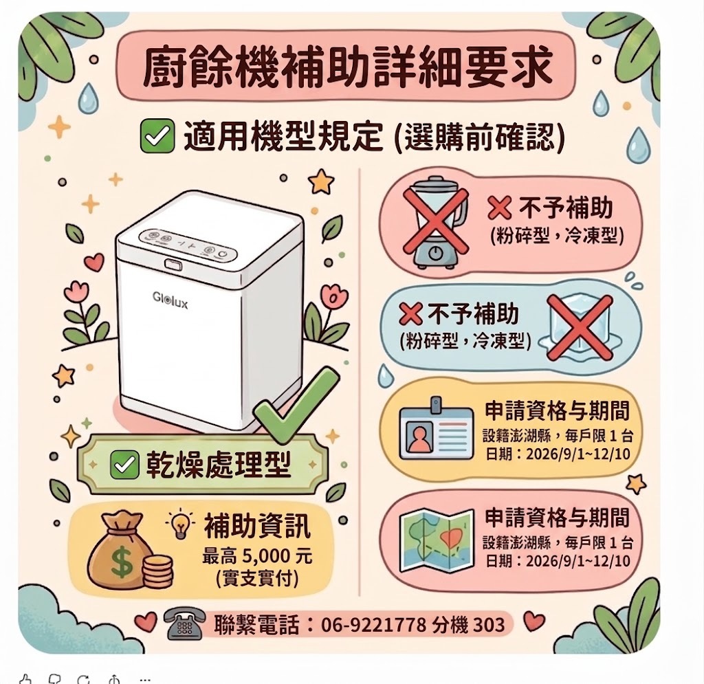 澎湖廚餘機補貼申請流程圖解