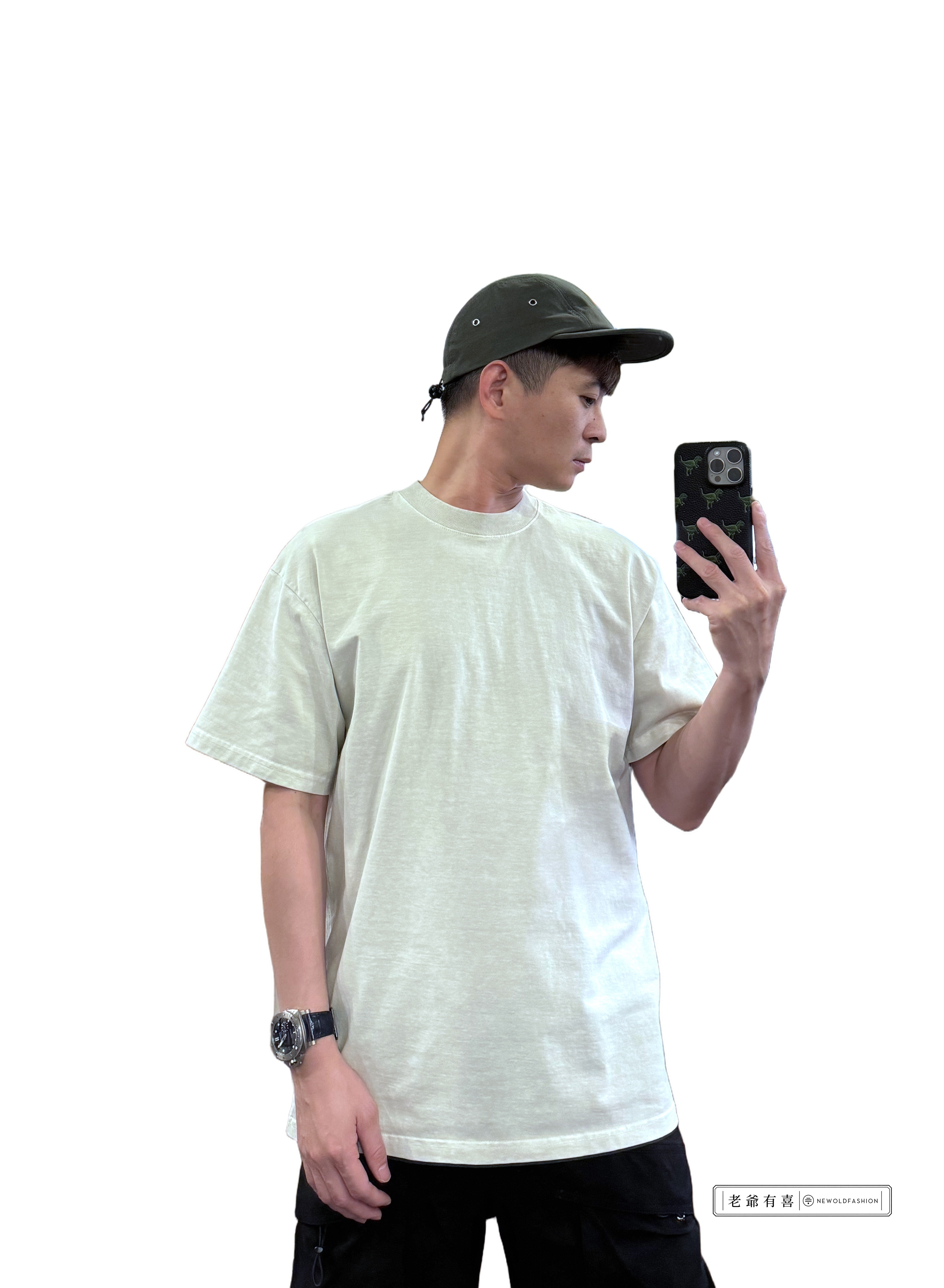 『新品上市』重磅純色全素水洗短T(NOF2405S002)-米