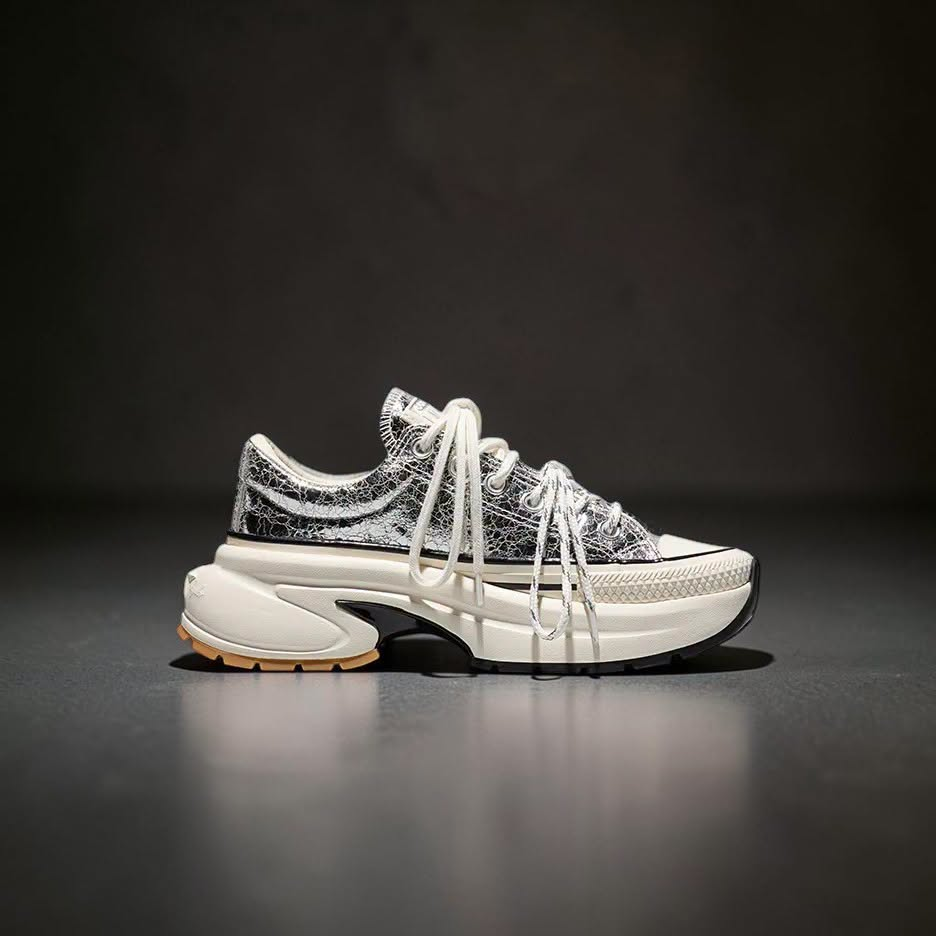 【Karina同款】CONVERSE RUN STAR CRUSH 小鯊魚 液態銀 厚底鞋 增高 劉知珉 A24282C
