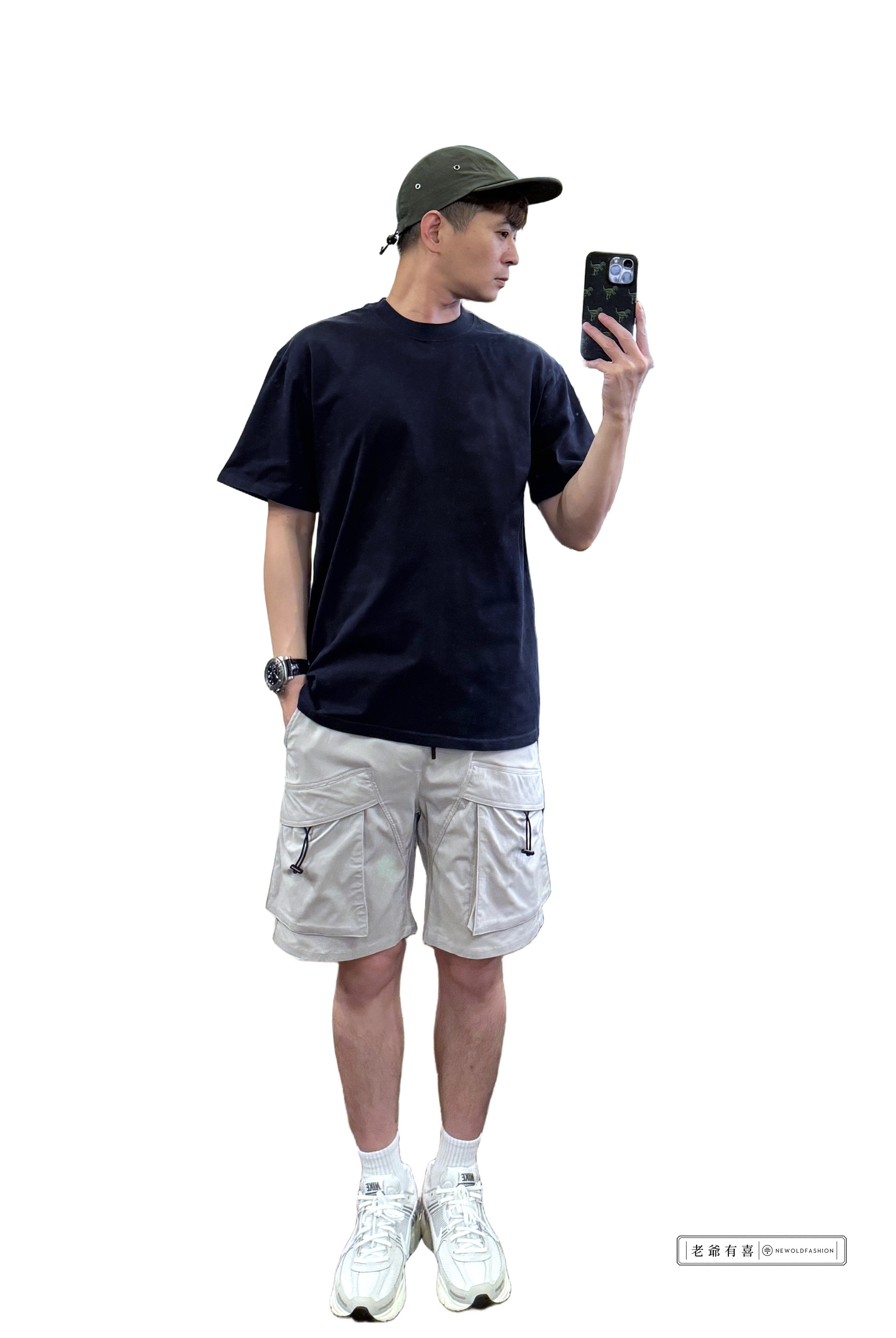 重磅純色全素水洗短袖T恤－深藍｜NEWOLDFASHION 老爺有喜 (NOF2405S002)