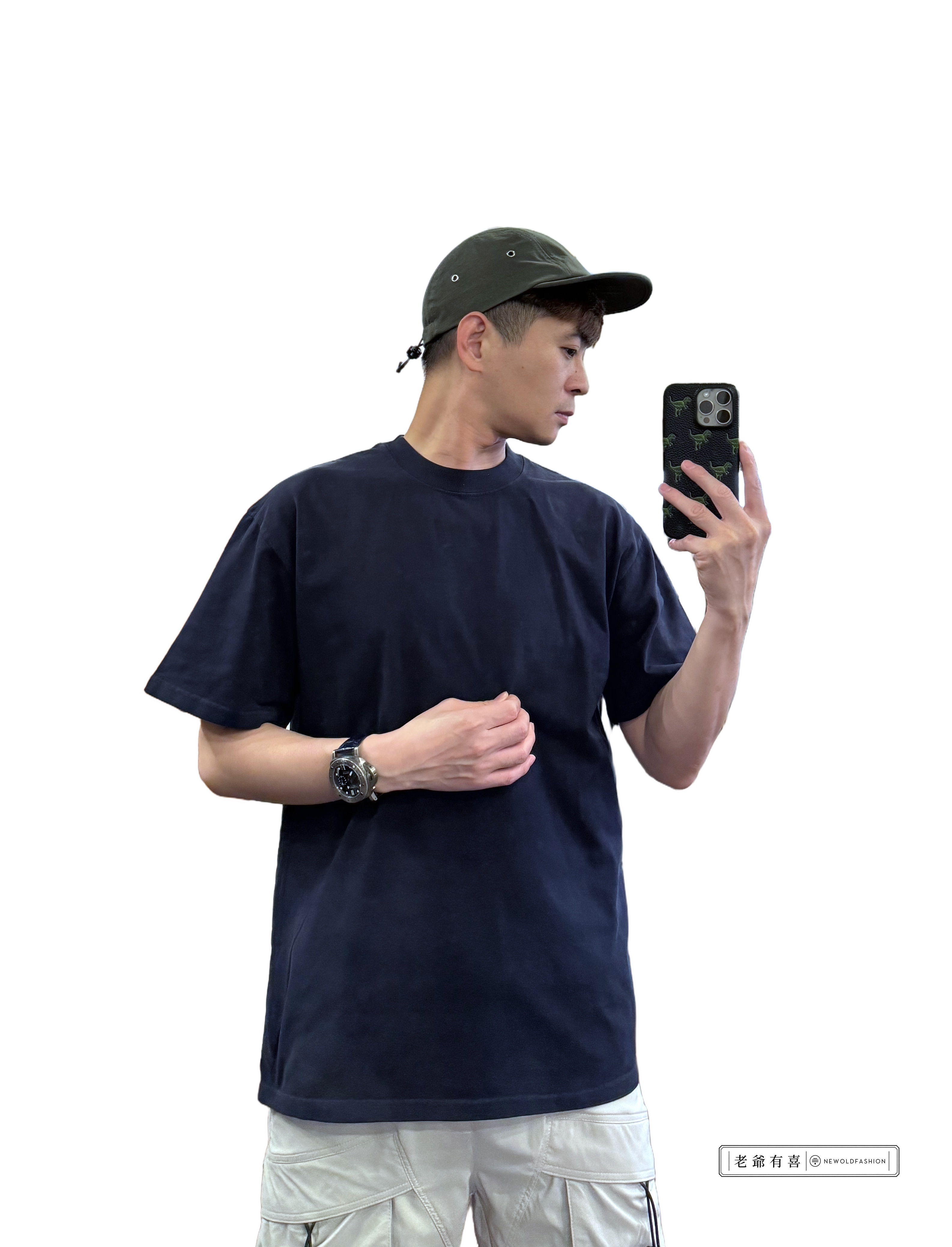 『新品上市』重磅純色全素水洗短T(NOF2405S002)-深藍