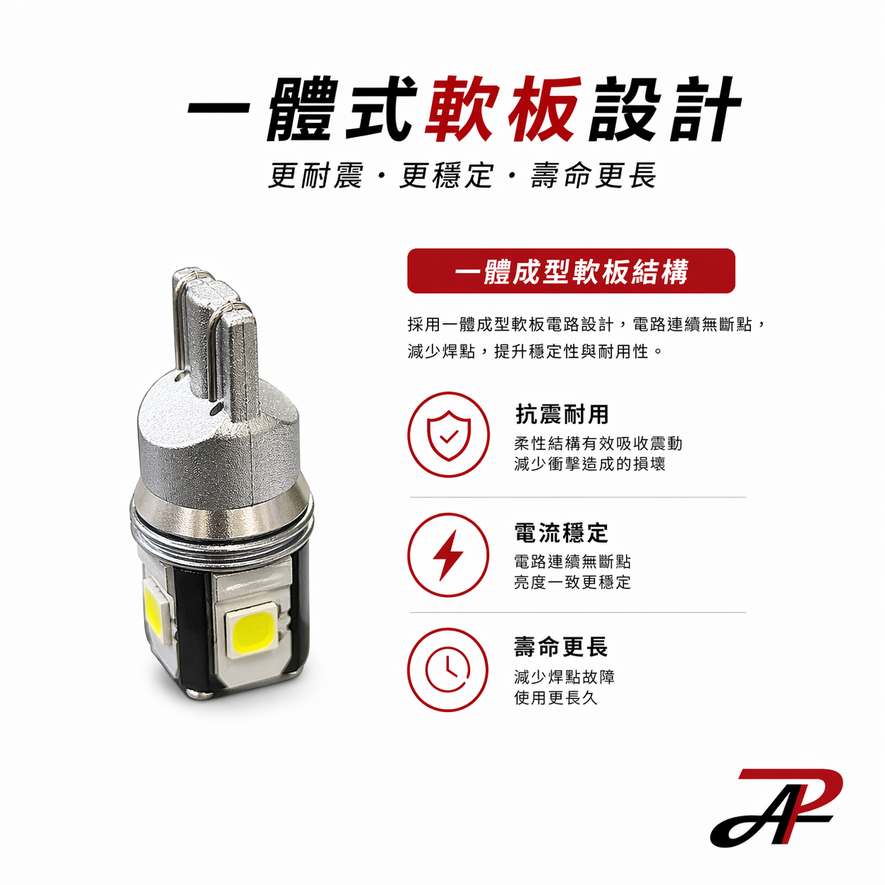HX2 T10 LED燈泡 一體式軟板設計 抗震耐用
