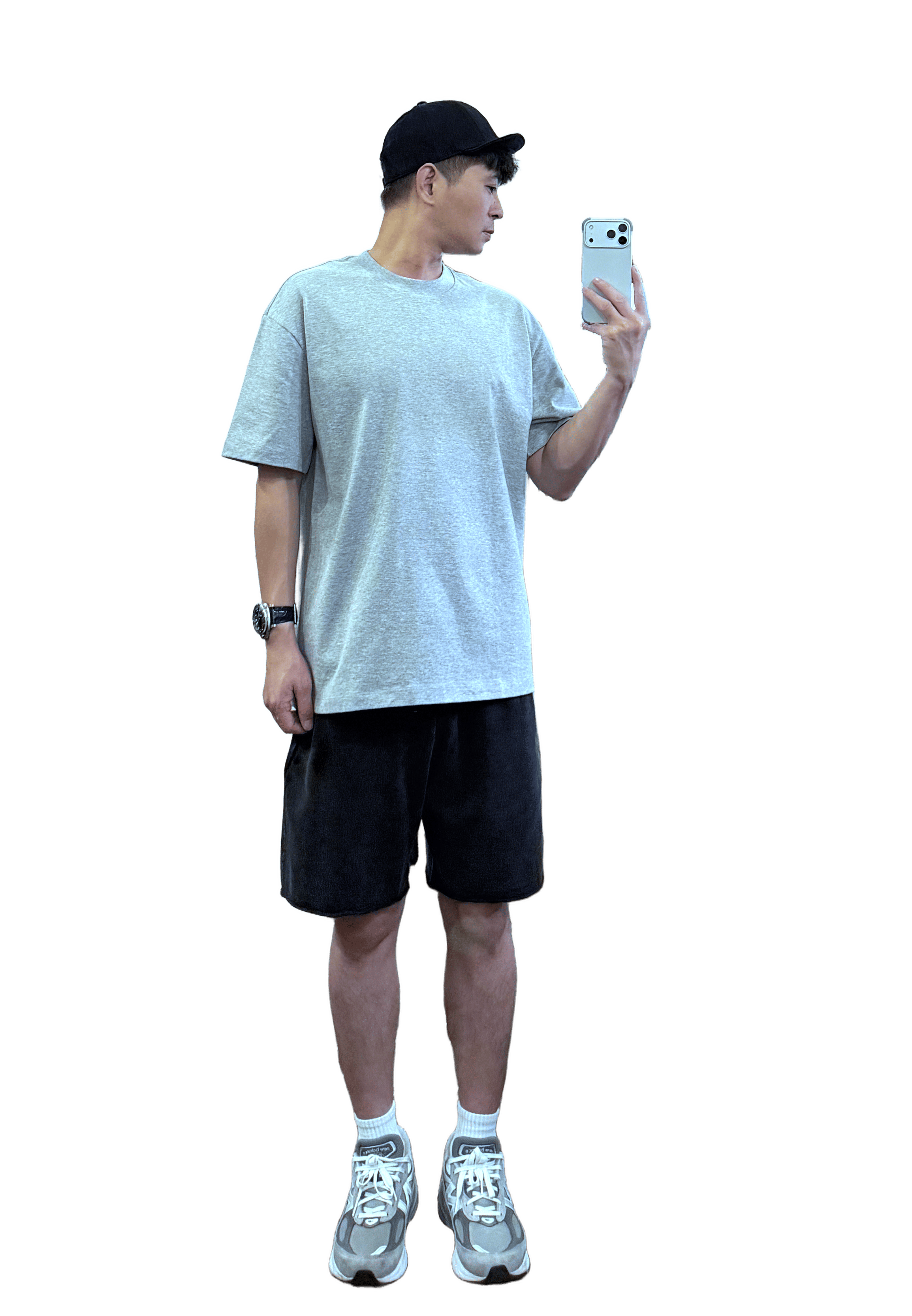 重磅極簡休閒素色棉短袖T恤－淺灰｜NEWOLDFASHION 老爺有喜 (NOF2605S2825)