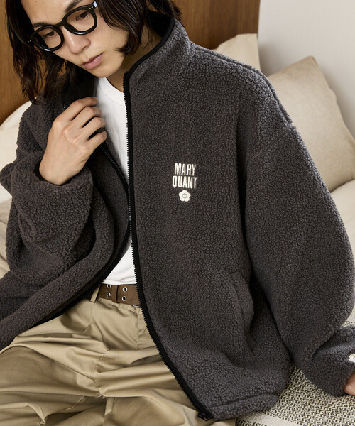 MARY QUANT × PUBLUX /  Color-Blocked Piping Boa Blouson
