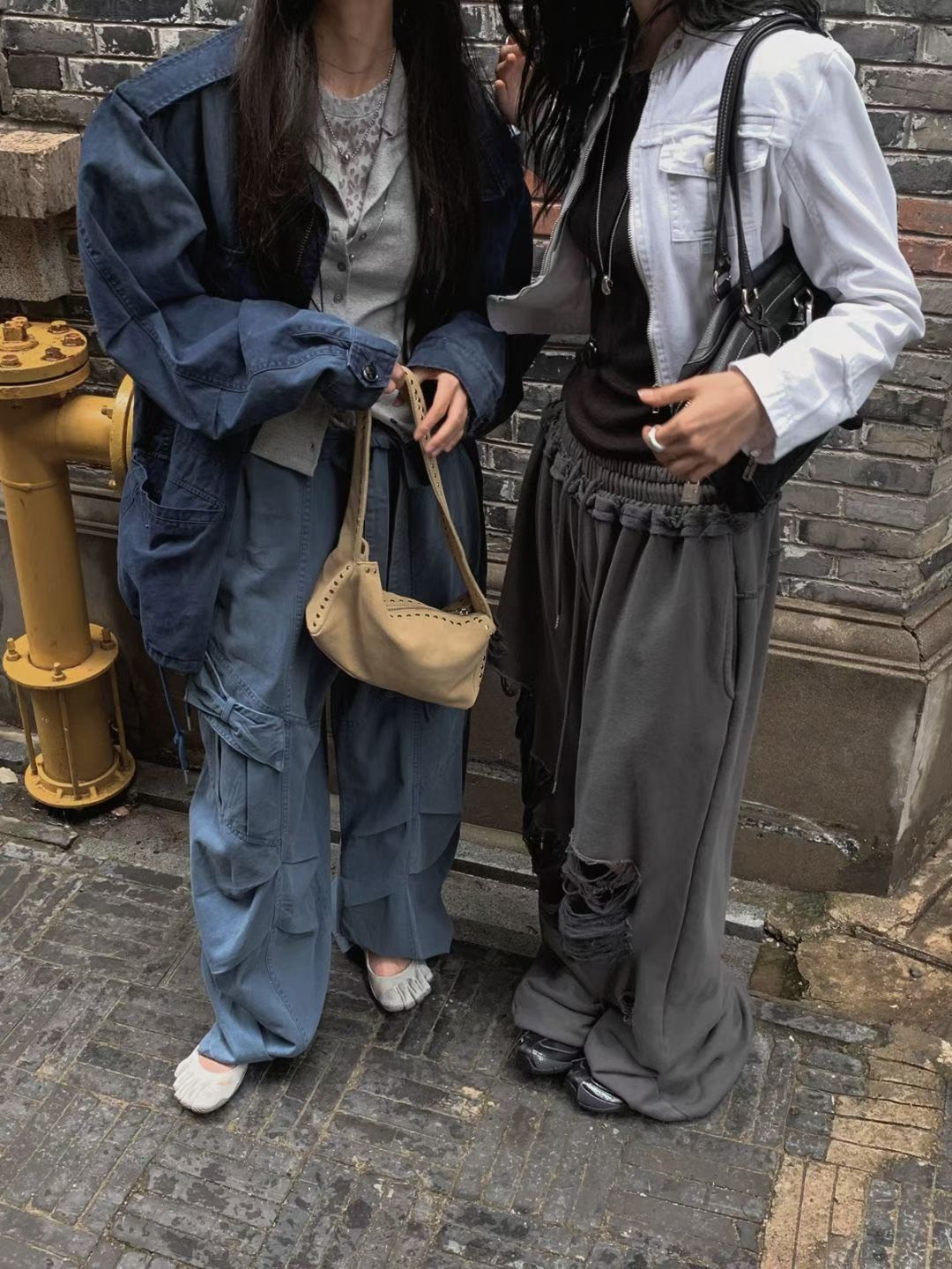 蝴蝶結口袋綁帶休閒褲
