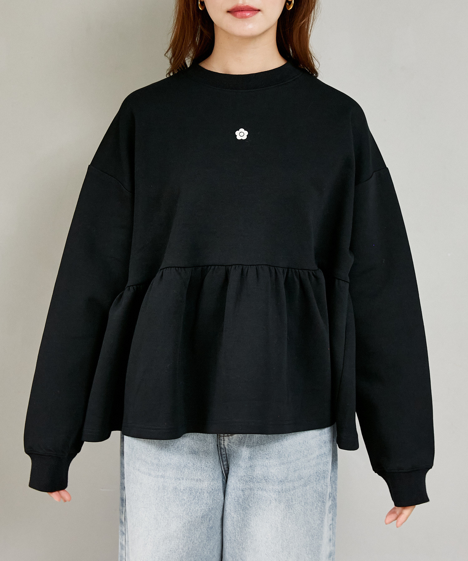MARY QUANT × PUBLUX / Peplum Ponte Sweatshirt Pullover