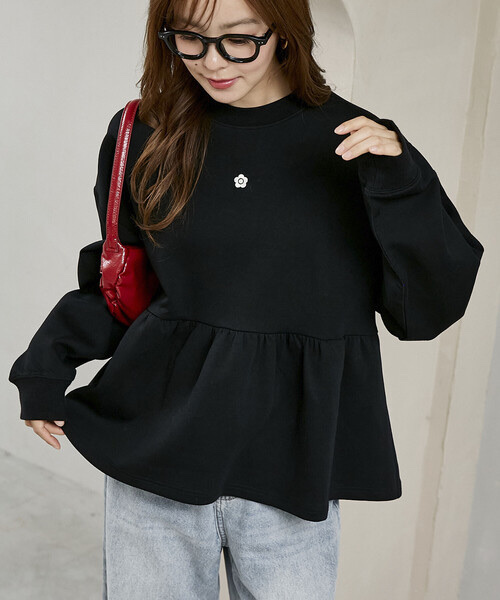 MARY QUANT × PUBLUX / Peplum Ponte Sweatshirt Pullover