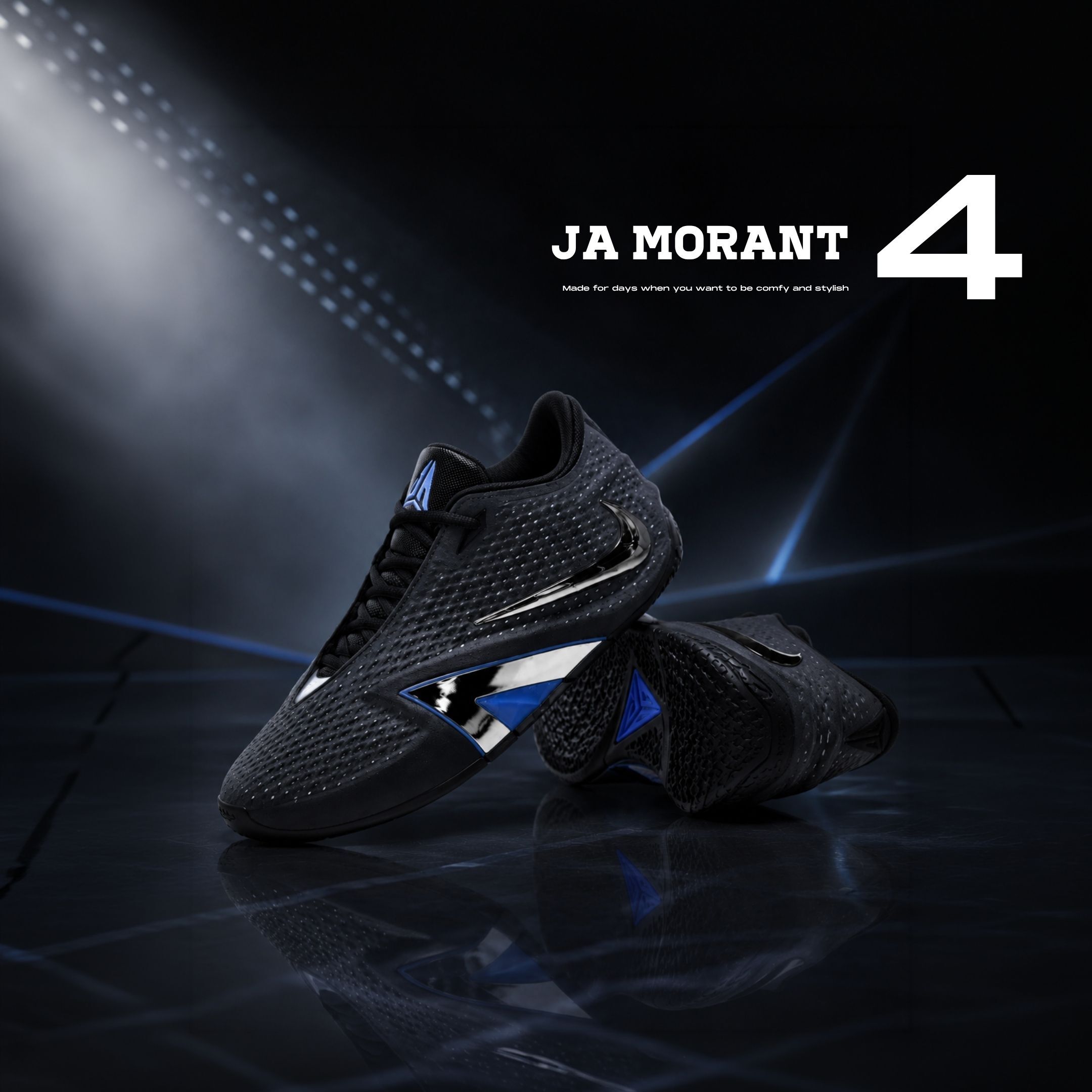 NICEDAY 代購 Nike Ja Morant 4 黑藍 黑魂 黑銀 銀色 黑 藍 實戰 籃球鞋 IM4136-001
