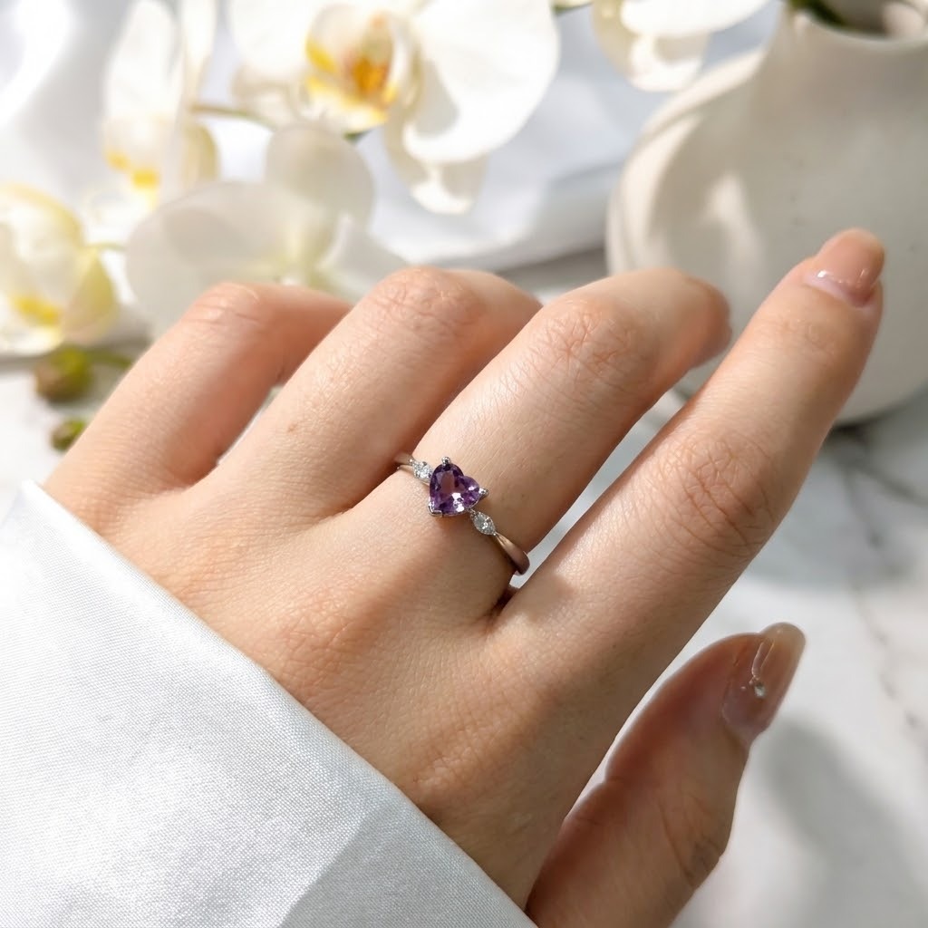 18K White Gold 0.69ct Pink Sapphire and Diamond Ring