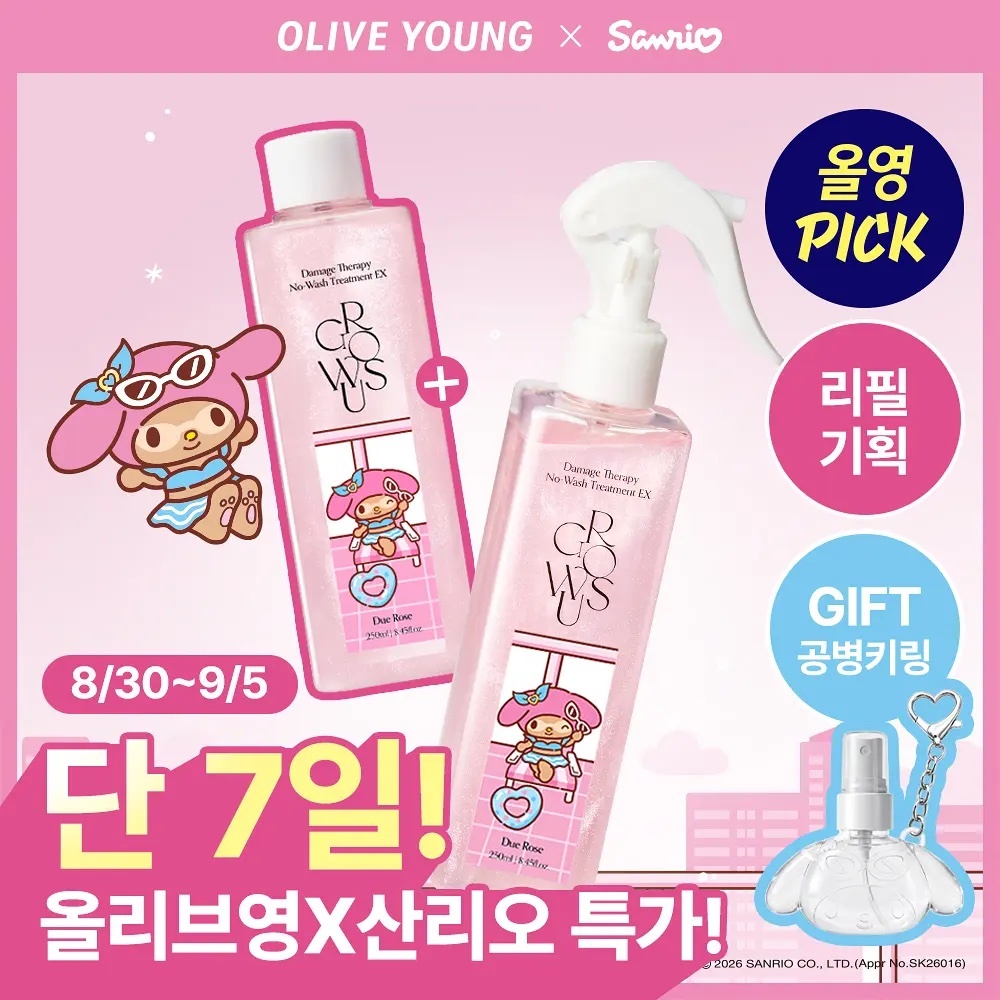 《現貨》Growus x melody damage therapy no-wash treatment 250ml set 1+1