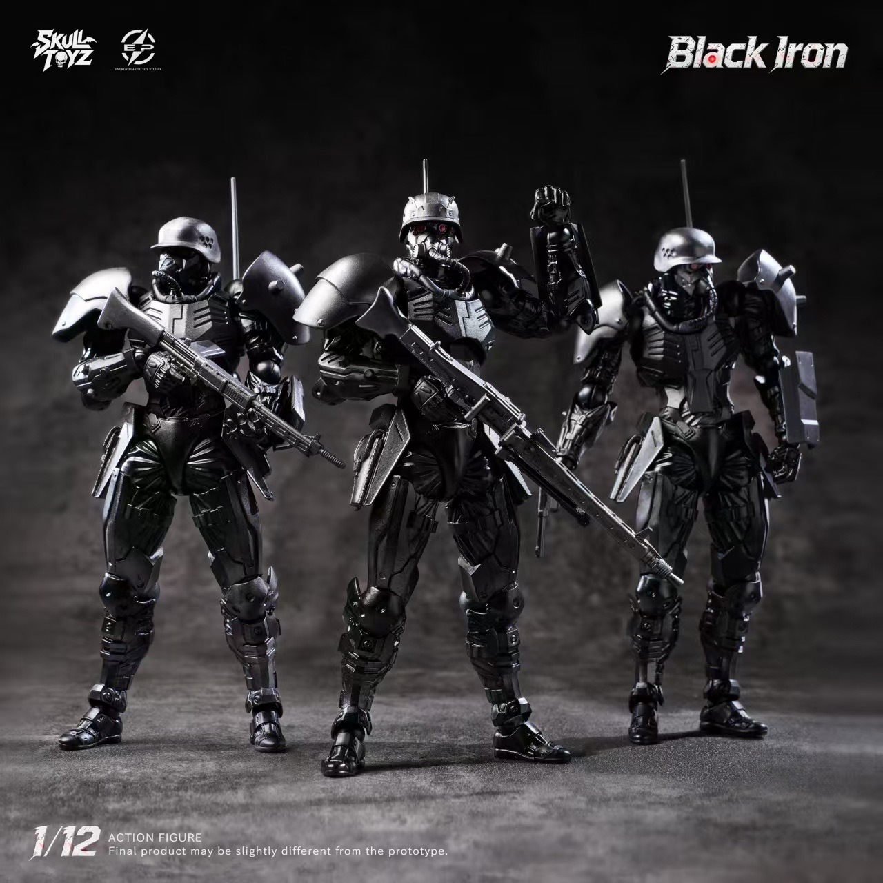 (Pre-Order) Skull Toyz X Snake 1/12  Black Iron "Classic Team" – SK002-B (3 figures) Action Figure Set