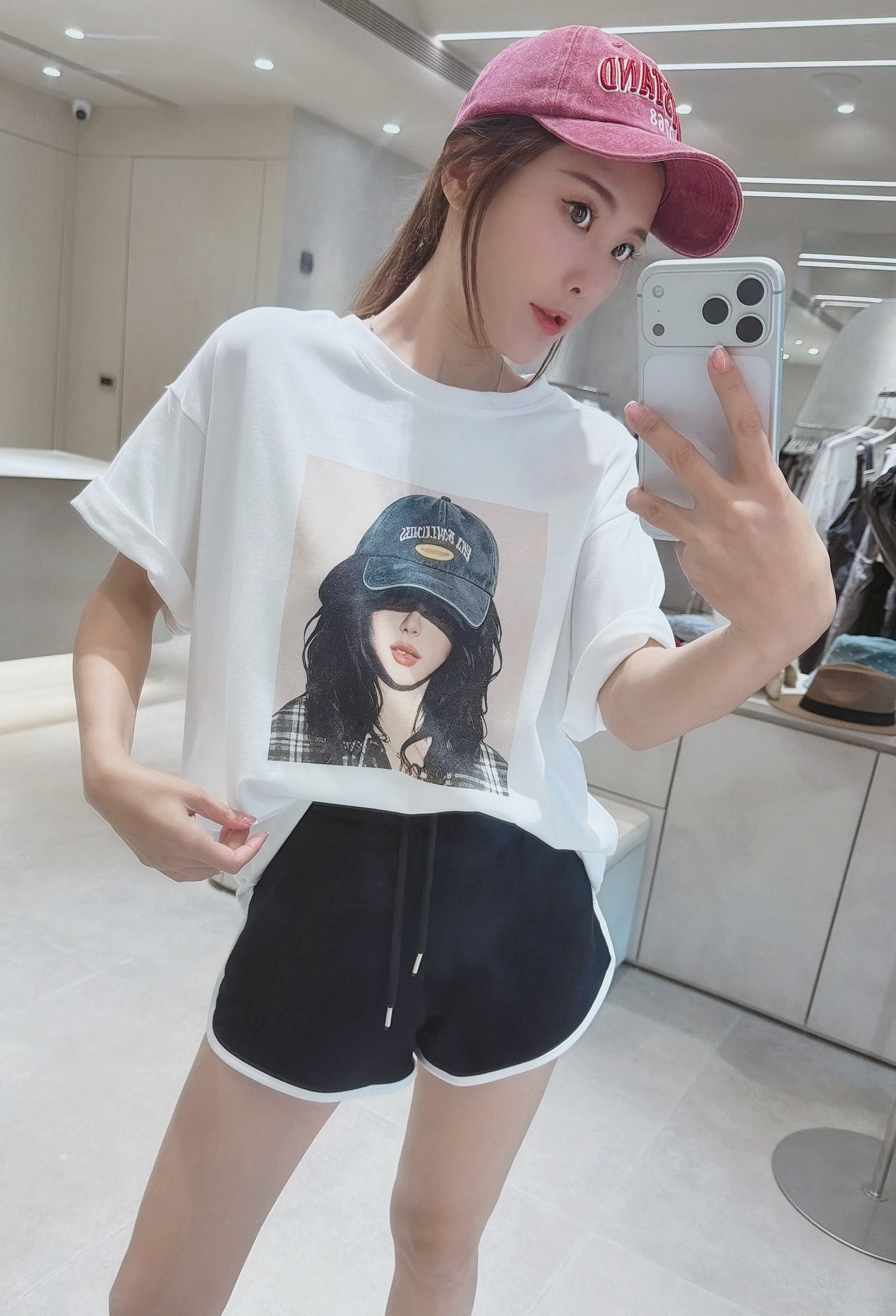 戴帽女人大版磨毛上衣