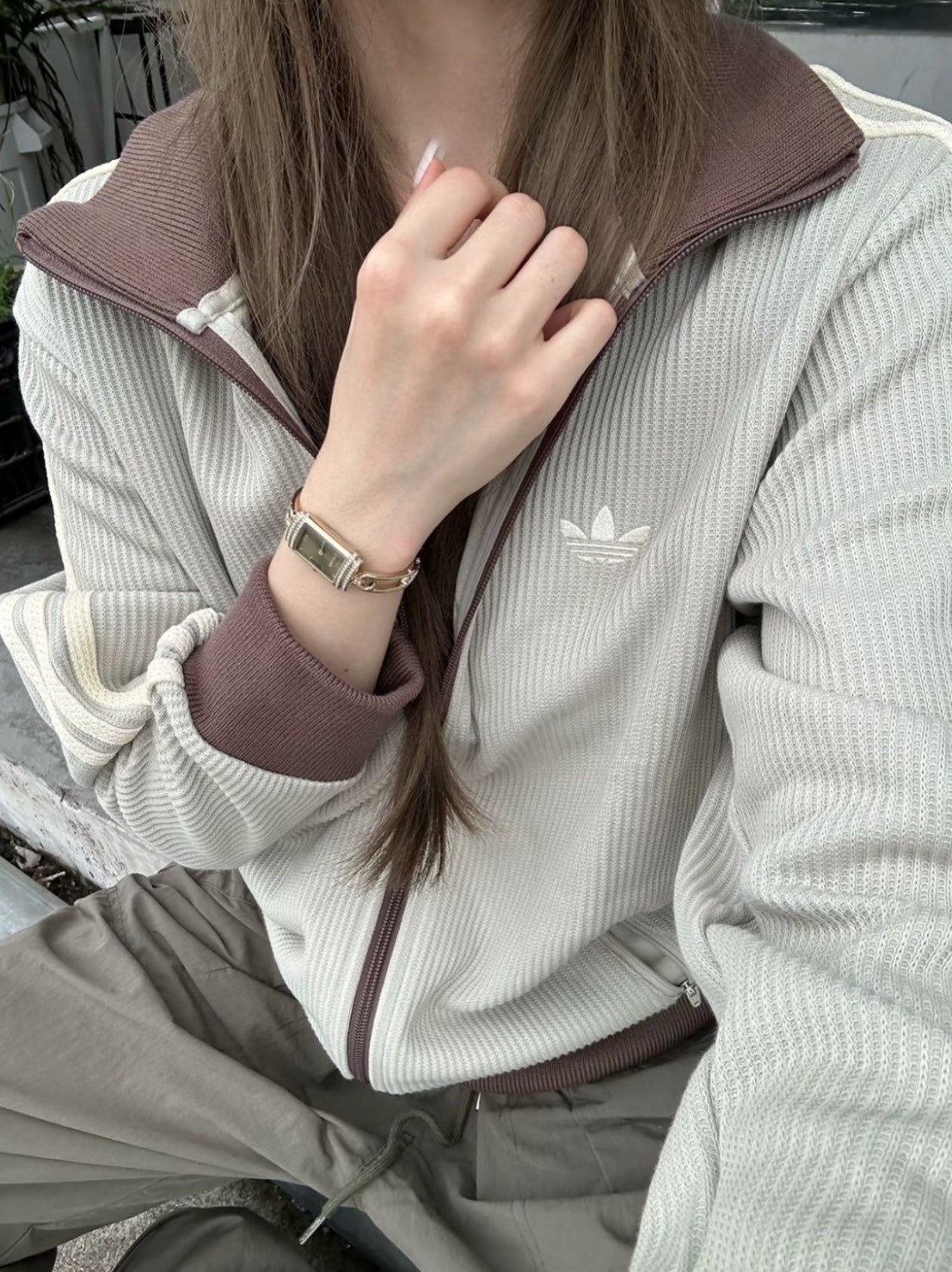 <韓女vibe🫧>ADIDAS ORIGINALS WAFFLE 華夫格 雙拉鍊 立領外套 兩色