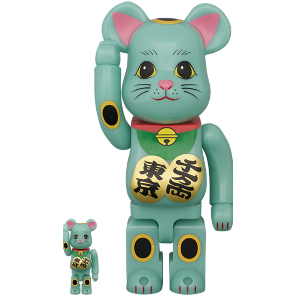 招き猫 招財貓 千万両・東京 翡翠 100％ & 400％ BE@RBRICK