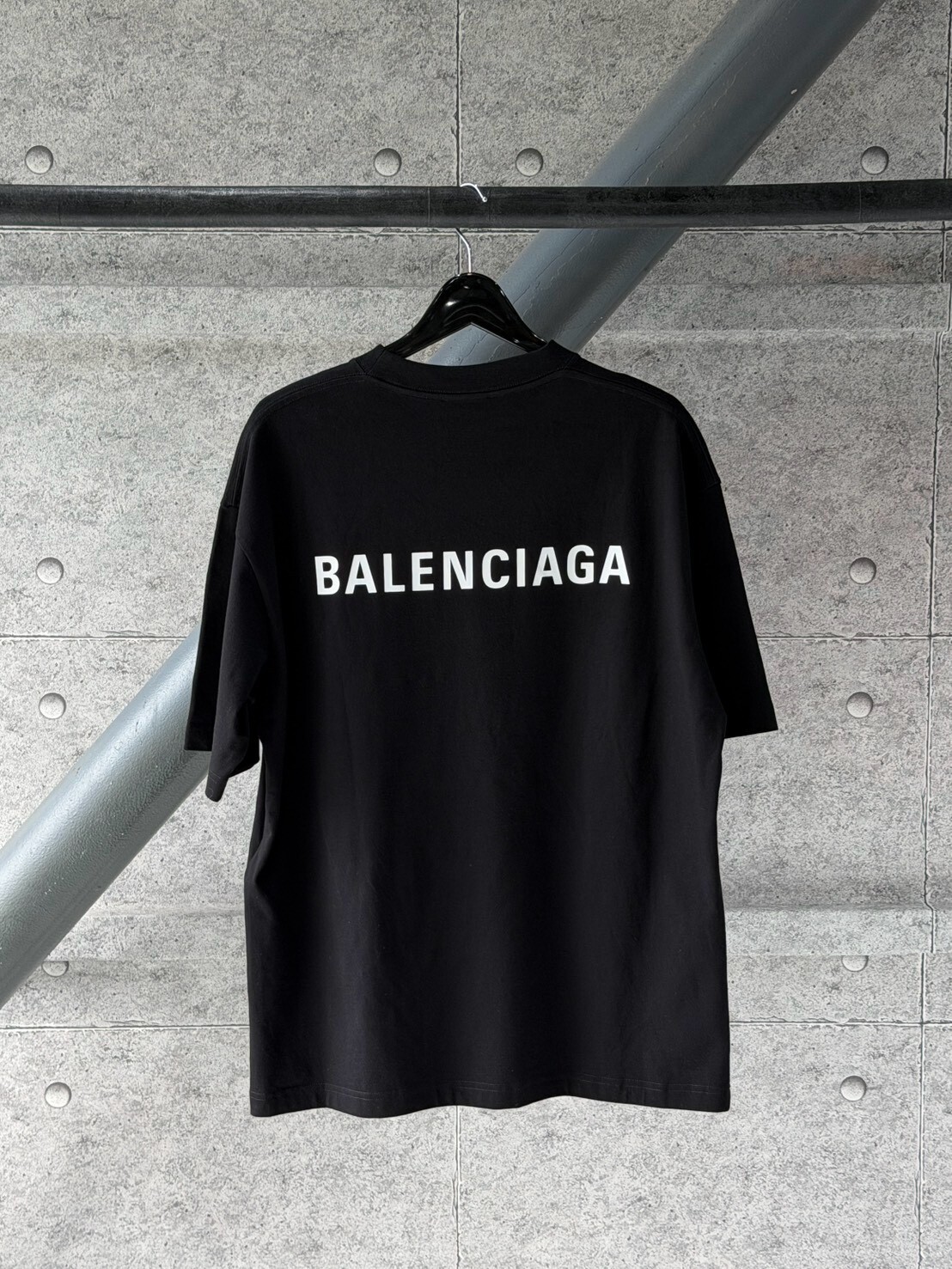 Balenciaga 經典款 前後燙印白字Logo 短袖T