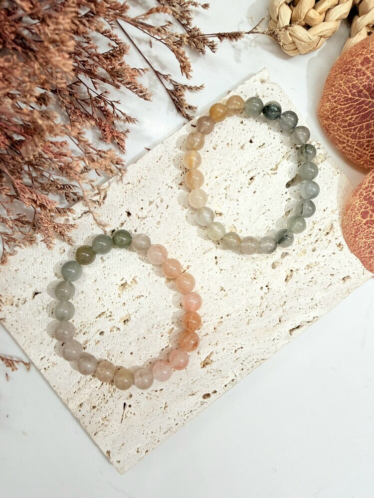 C020-緋羽兔語｜兔毛水晶手鍊7mm【限量各1條，請在訂單備註打上手圍唷！16cm以上請先私訊詢問再下單！】