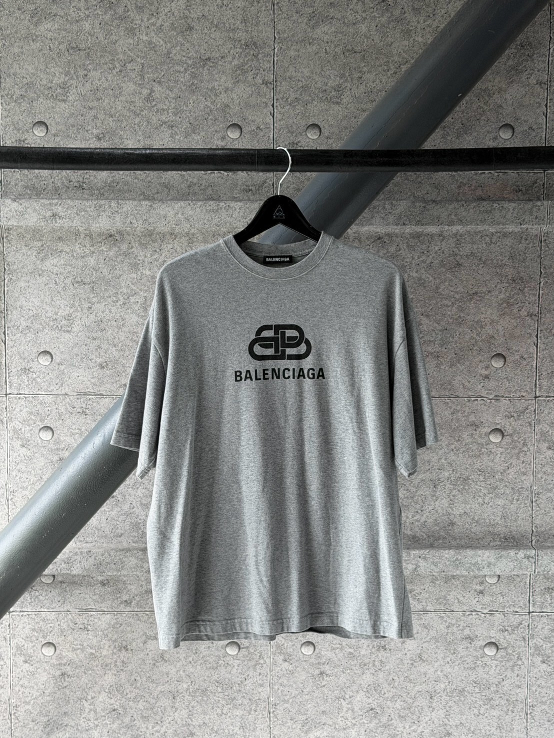 Balenciaga 絕版款 灰黑經典雙B鎖釦Logo 短袖T