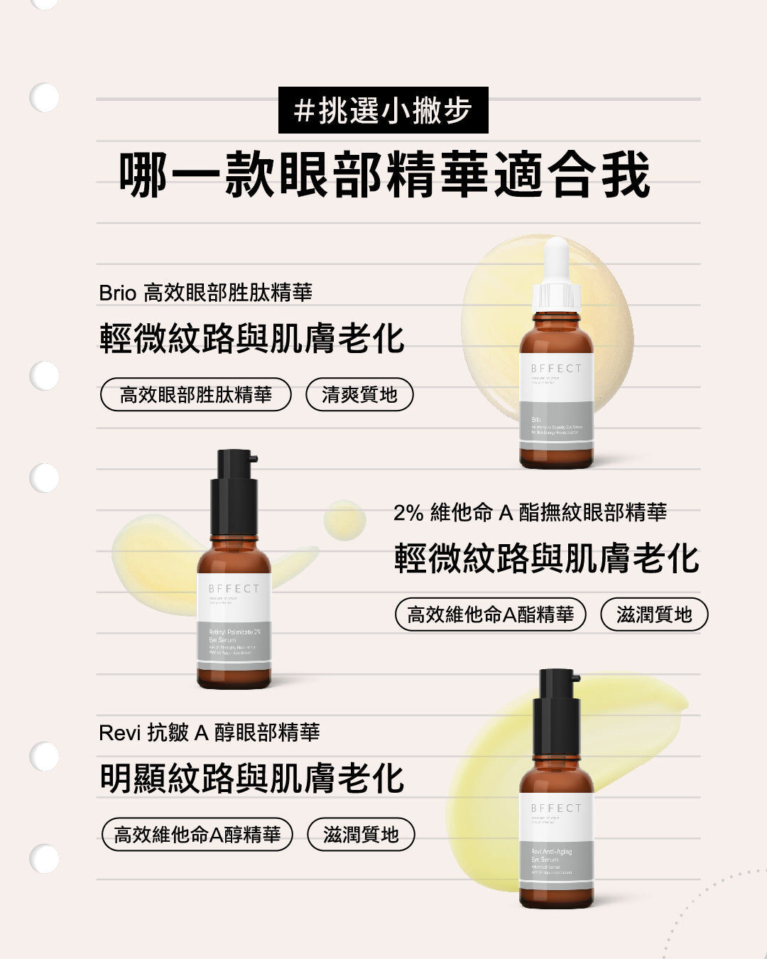 【BFFECT小教室】對症下藥，輕鬆撫平眼周細紋✨