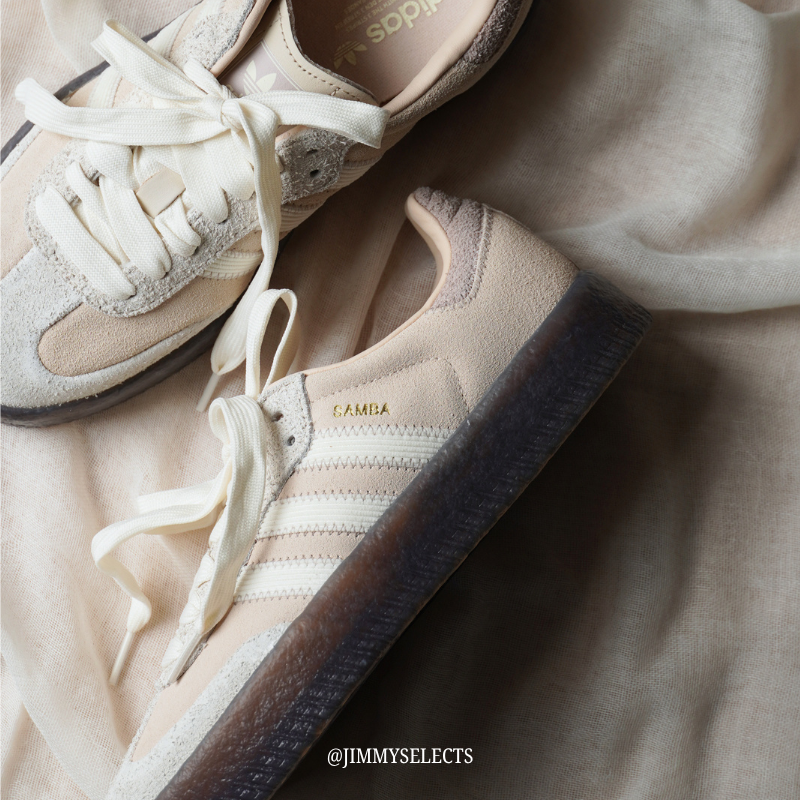 adidas Originals SAMBAE W 女款 厚底 球鞋 亞麻珊瑚粉 麂皮