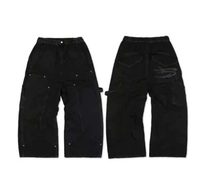 SATIVA  Reconstructed Jeans  卯釘牛仔工裝長褲 DOB-01