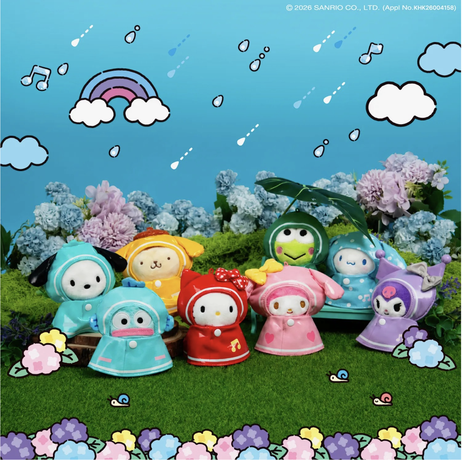 #部分現貨 🇰🇷韓國 OLIVE YOUNG × Sanrio 三麗鷗 Rainy Day 雨衣造型毛絨 吊飾 鑰匙圈