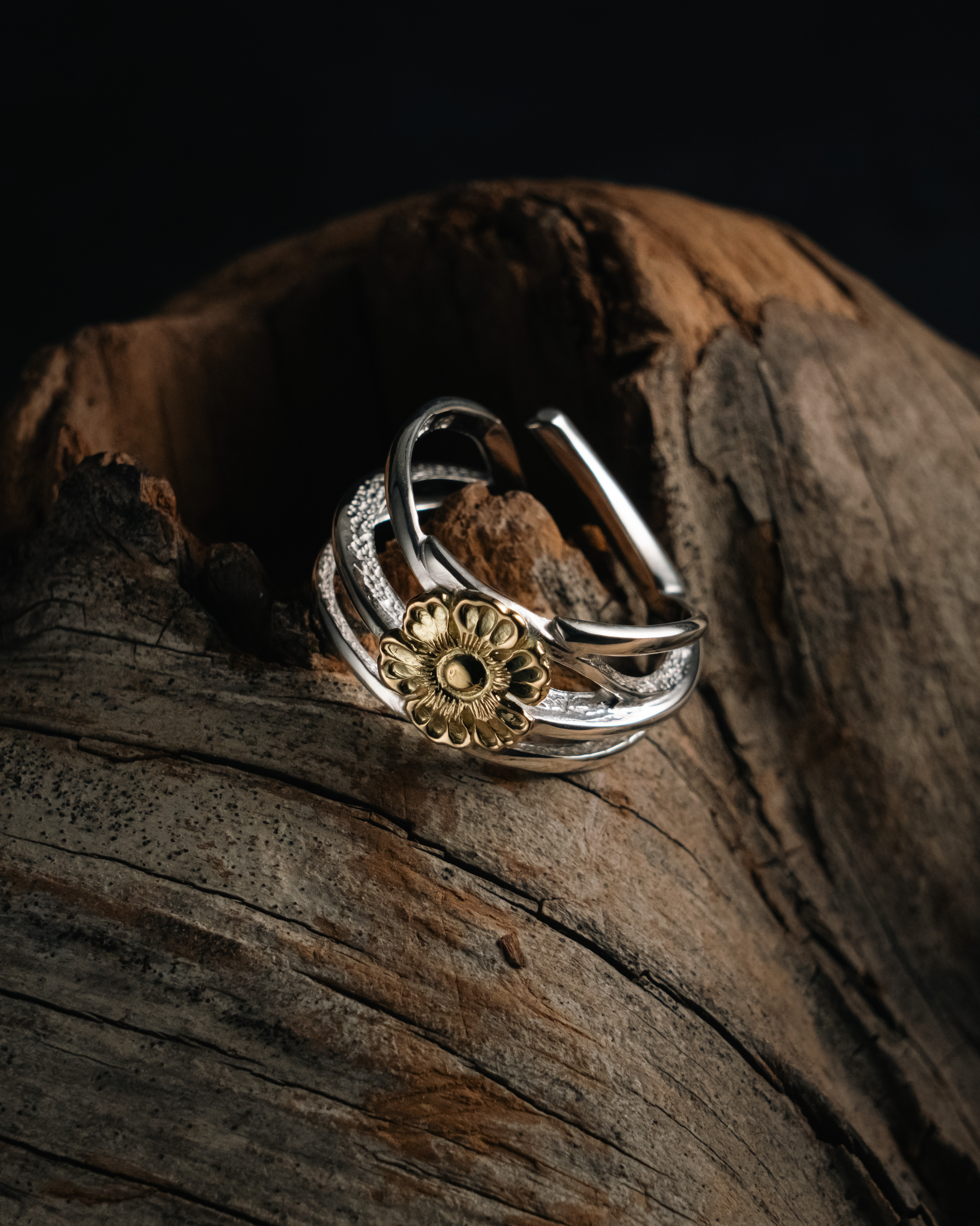 Dear Blossom K18 Flower Vein Feather Ring 點金玫瑰羽脈戒 R-146