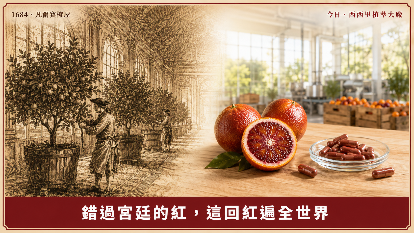 血橙從十七世紀凡爾賽橙屋到現代植萃廠的兩個時代