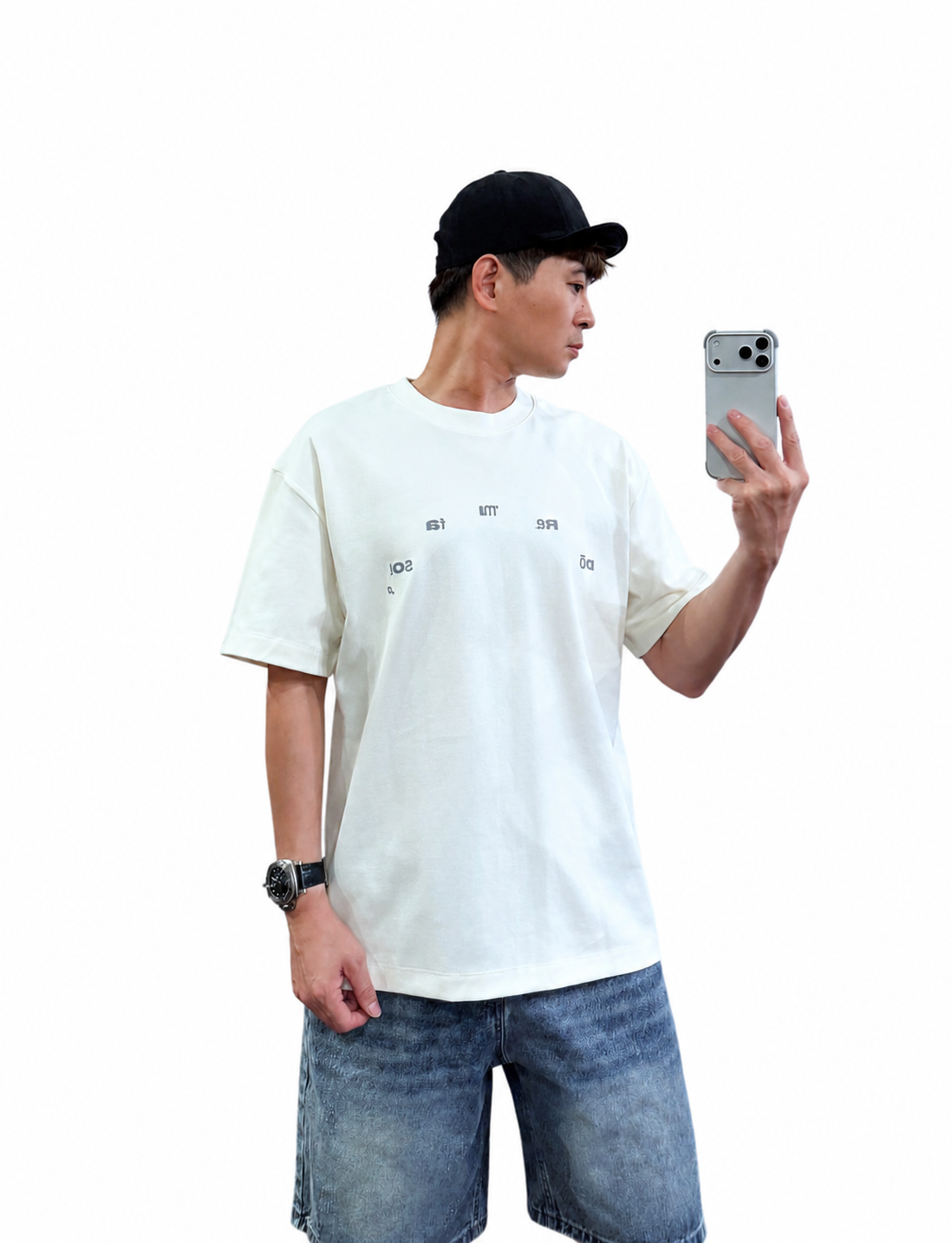 『新品上市』重磅弧形音符刺繡短T(NOF260588561)-米