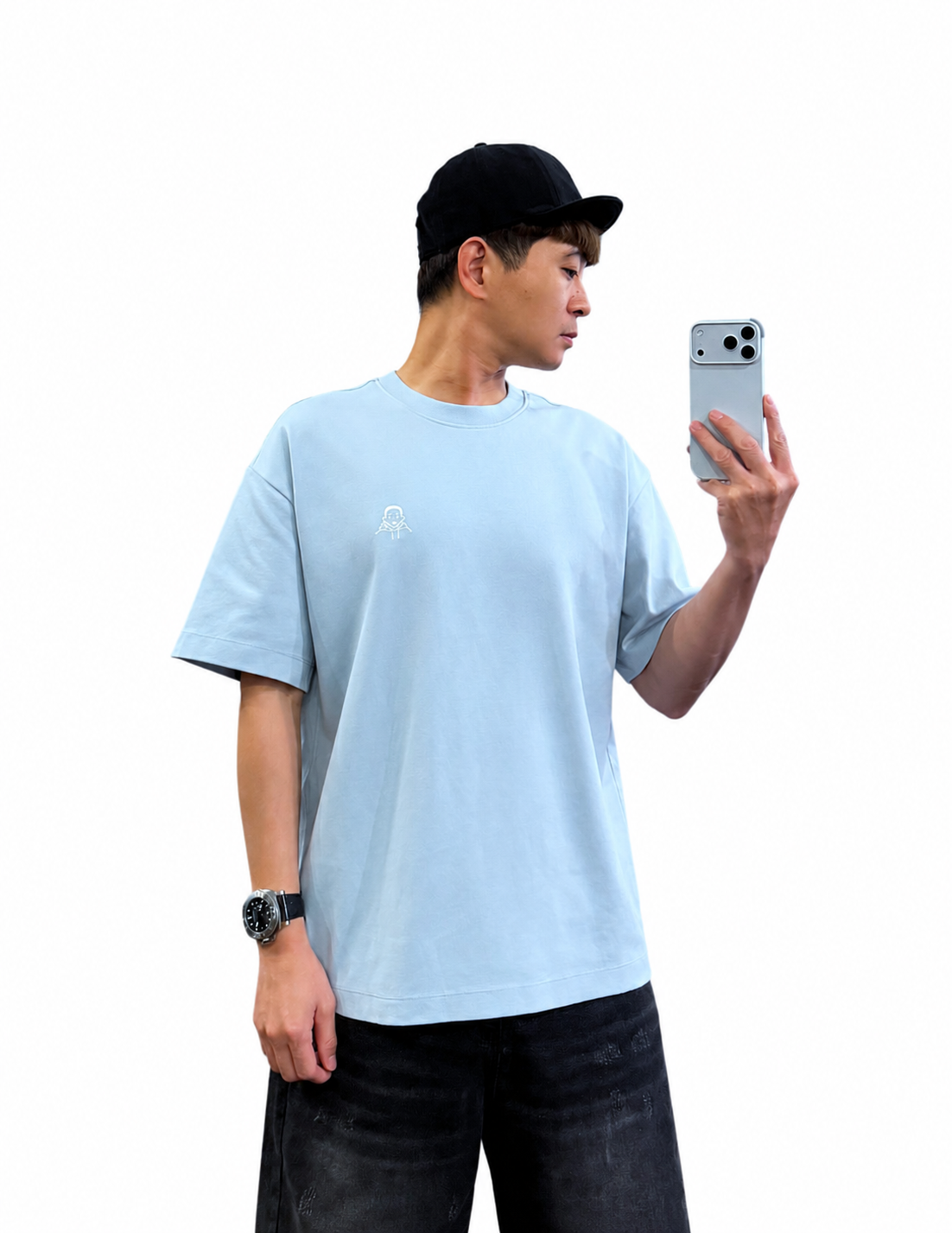 『新品上市』重磅相機小童棉短T(NOF260588501)-淺藍