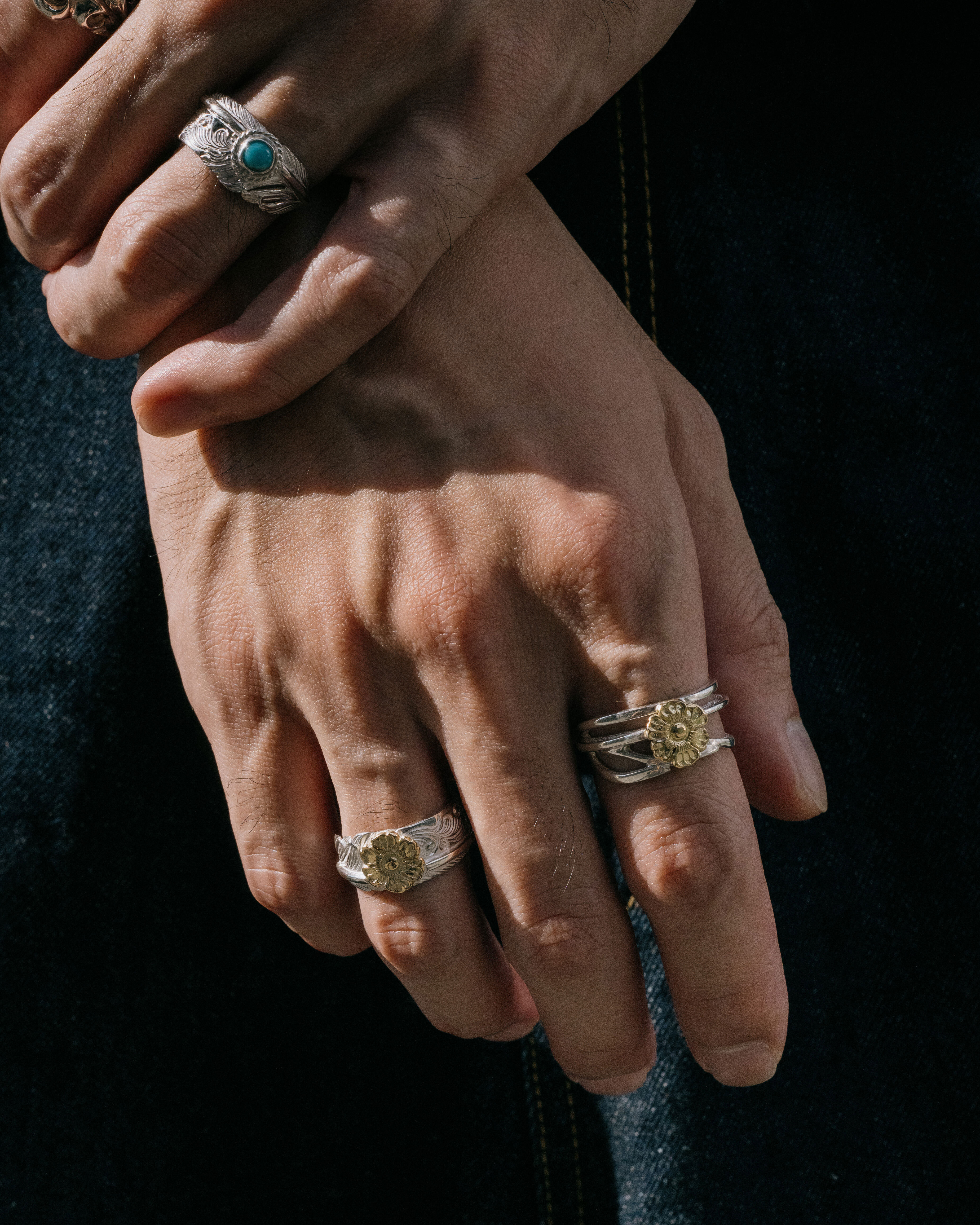 Dear Blossom K18 Flower KARAKUSA Feather Ring 點金玫瑰唐草羽戒 R-145