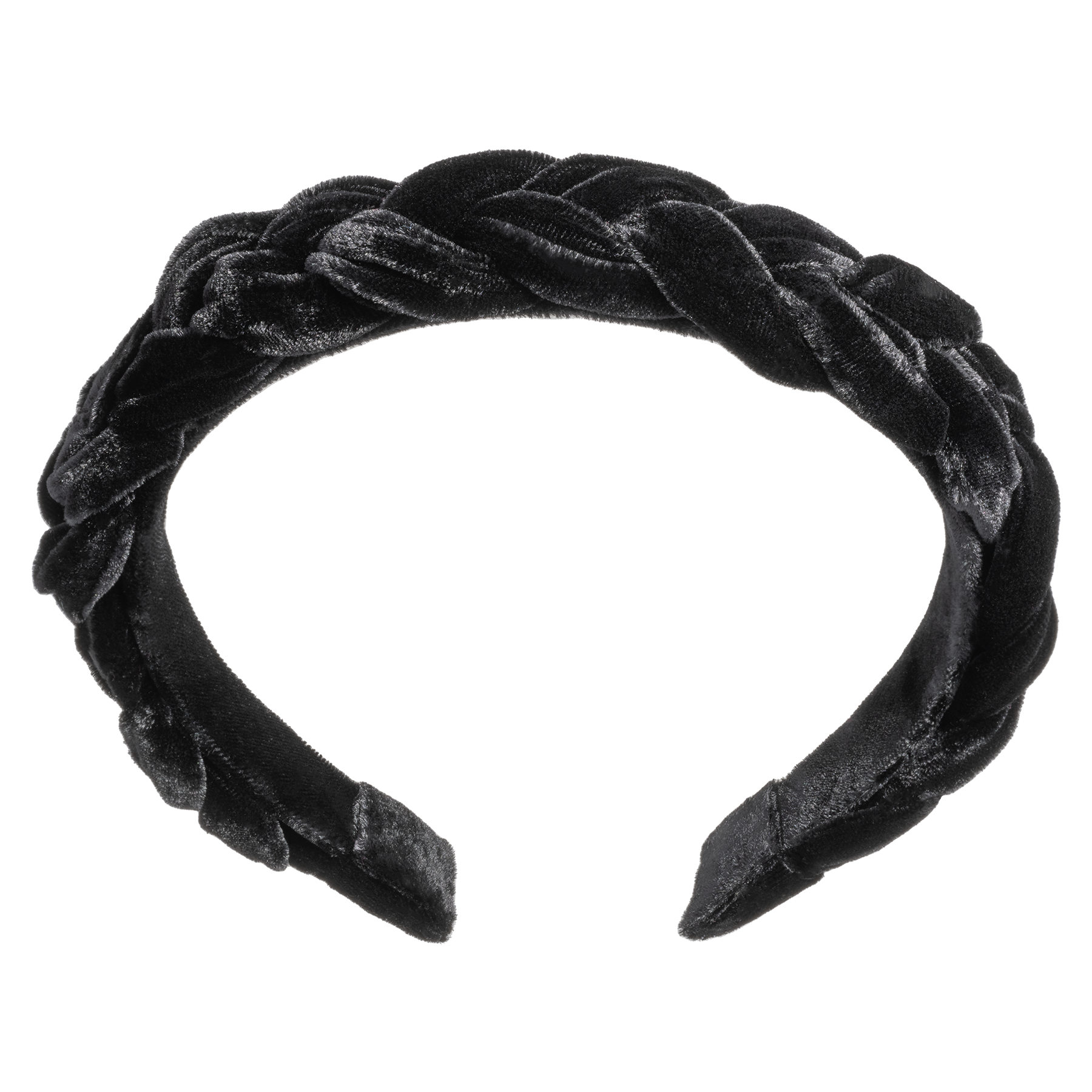 HAIRBAND BRAIDED SILK VELVET BLACK｜Bon Dep